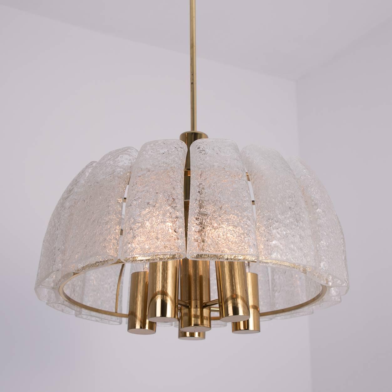 Brushed Doria Light Fixtures, One Chandelier and Two Wall Sconces For Sale