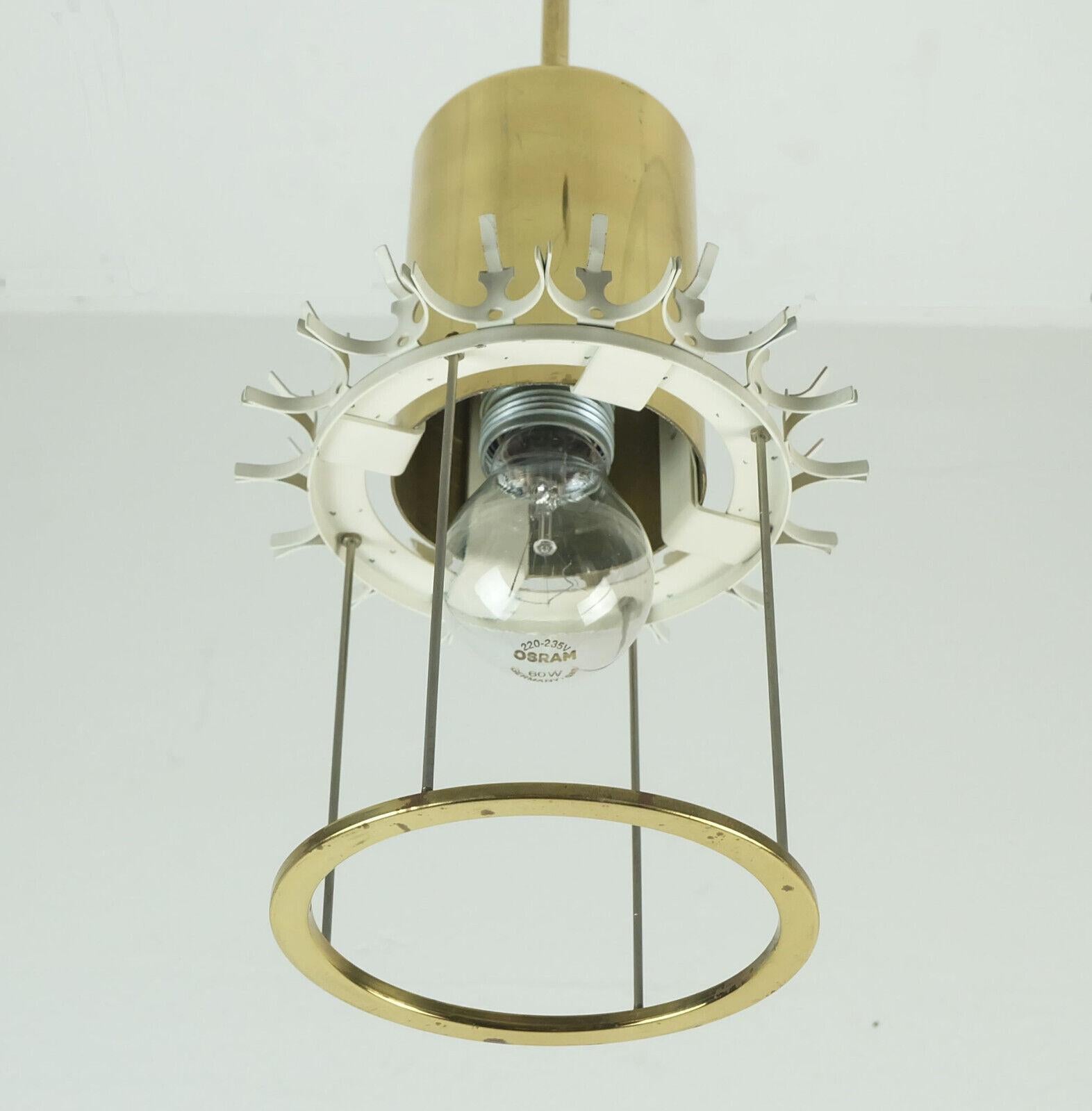 German doria mid century PENDANT LIGHT chandelier with 16 glass tubes 1960s  For Sale