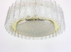 Doria Murano Glass Tubes Chandelier with Brass Surround, Germany, 1960s