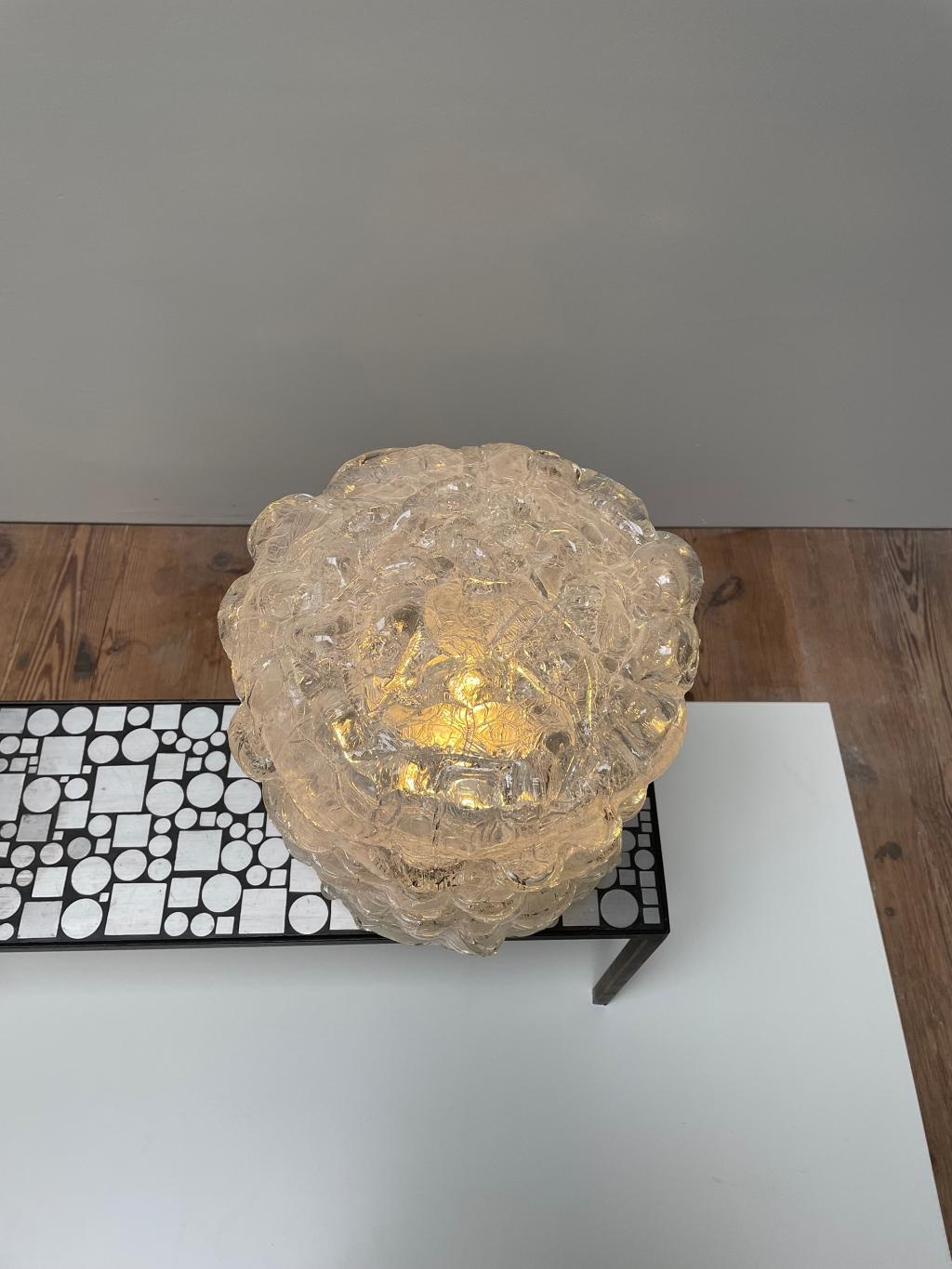 Metalwork DORIA Mushroom Table Lamp, Blown Glass Shade, 1970s, Germany For Sale