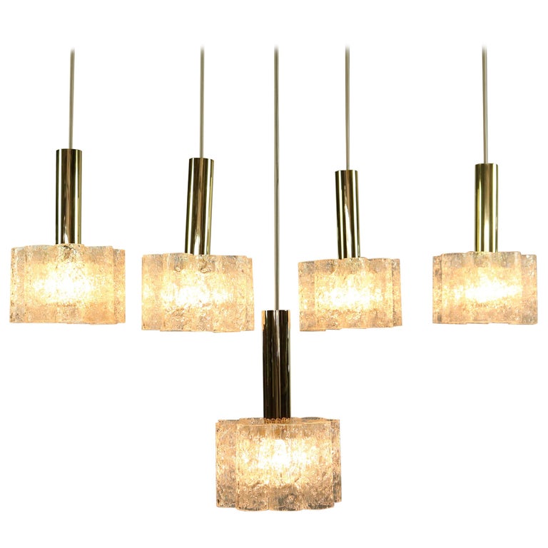 Doria Pendant Lamp Set Of 5 Crystal Glass Chandeliers 1960s - 1960s Pendant Lights Doria Pendant Lamp Set Of 5 Crystal Glass Chandeliers 1960s - 1960s Pendant Lights
