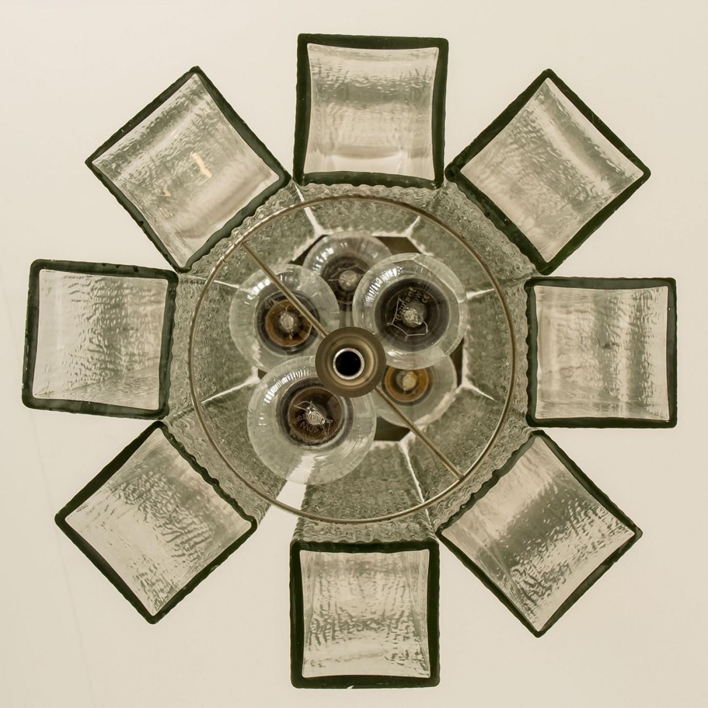 Pendentif Doria en verre strié et chrome, Allemagne, années 1960 en vente 2