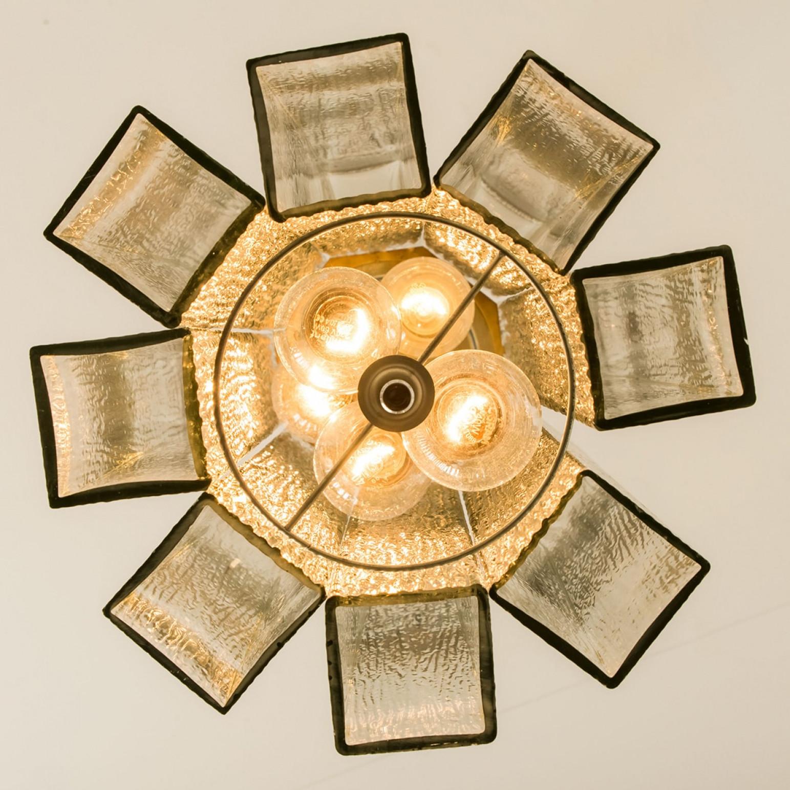 Pendentif Doria en verre strié et chrome, Allemagne, années 1960 en vente 3