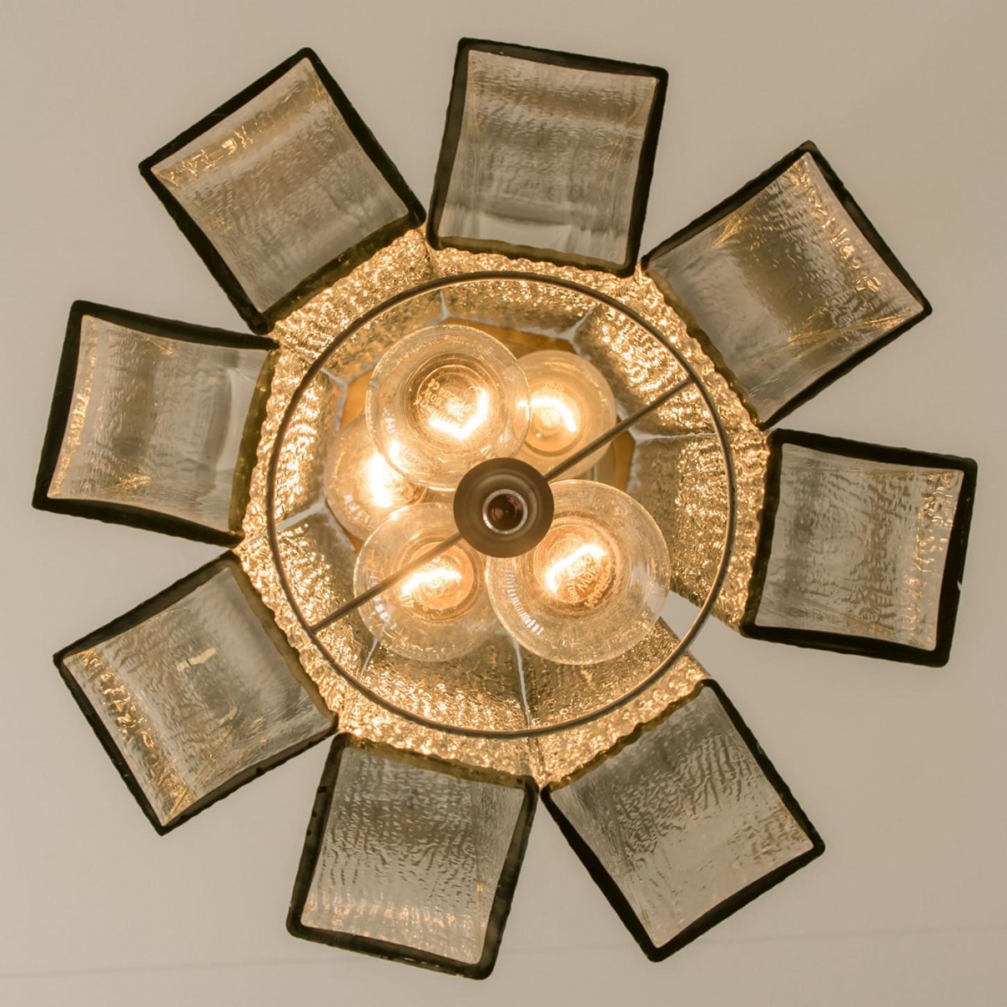 Pendentif Doria en verre strié et chrome, Allemagne, années 1960 en vente 4