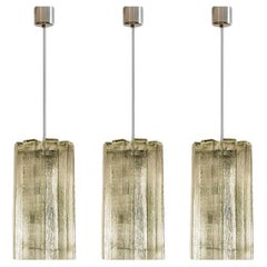 Pendentif Doria en verre strié et chrome, Allemagne, années 1960