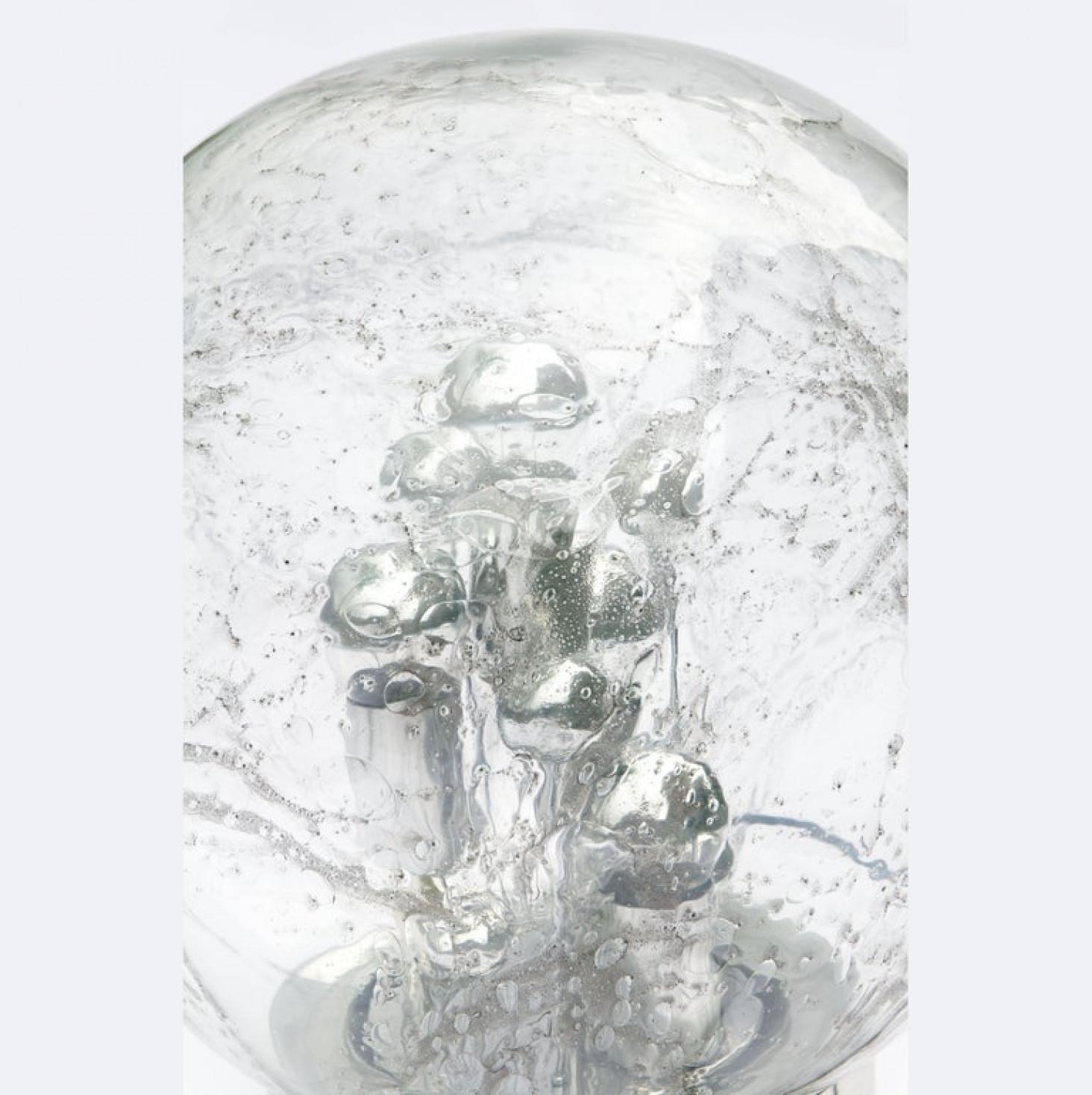 Doria Table or Floor Lamp Chrome Large Smoked Bubble Glass Globe, 1970s In Good Condition For Sale In Rijssen, NL
