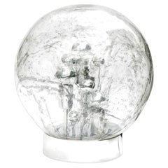 Doria Table or Floor Lamp Chrome Large Smoked Bubble Glass Globe, 1970s
