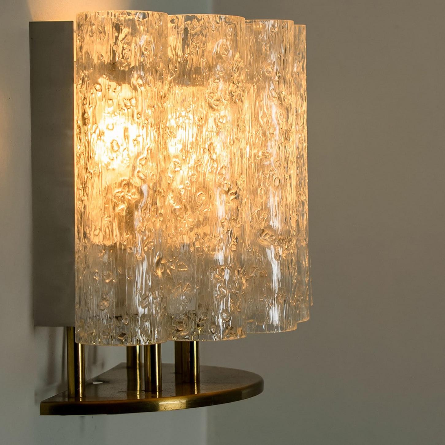 Doria Wall Brass and Glass Wall Lights, 1960s For Sale 4