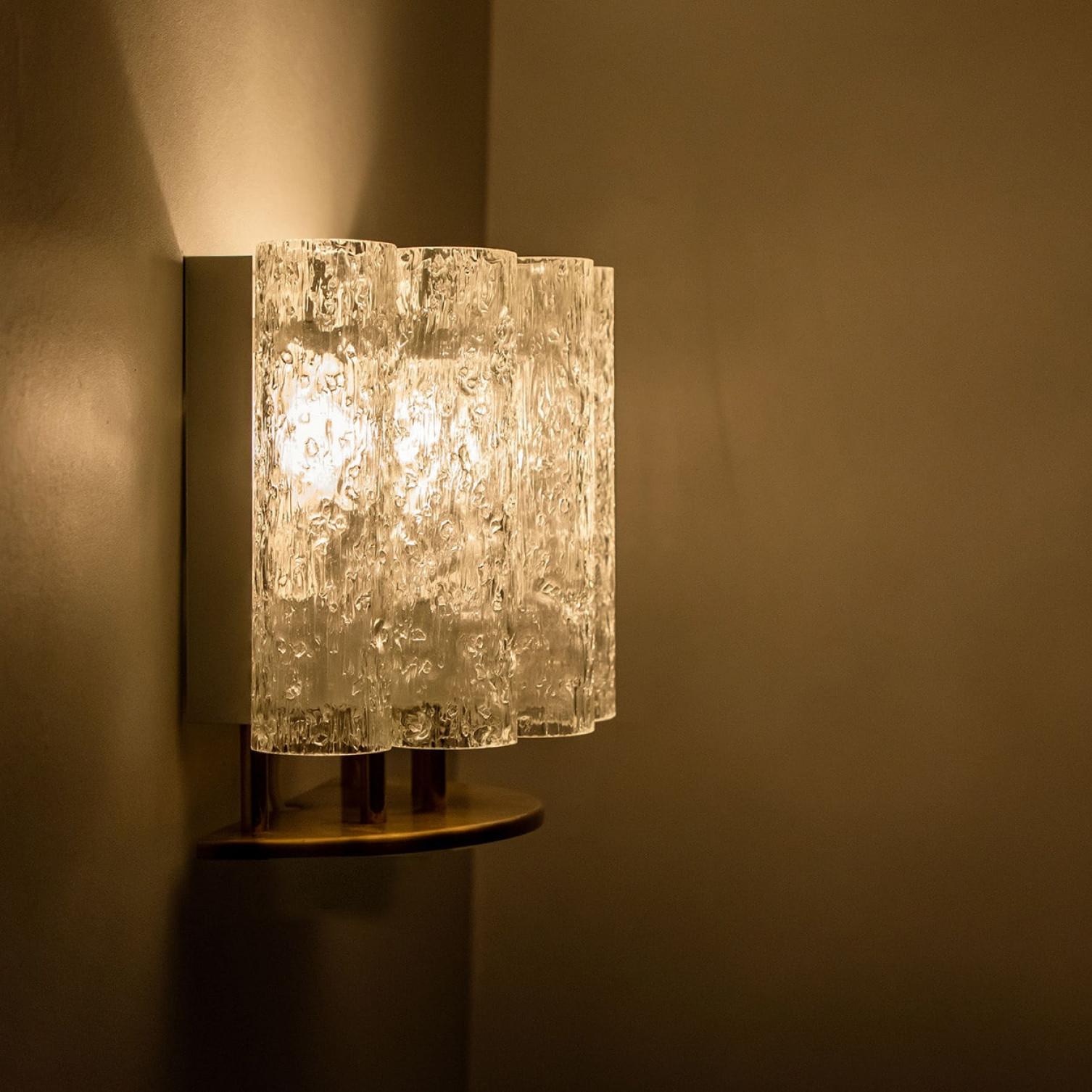 Doria Wall Brass and Glass Wall Lights, 1960s For Sale 8