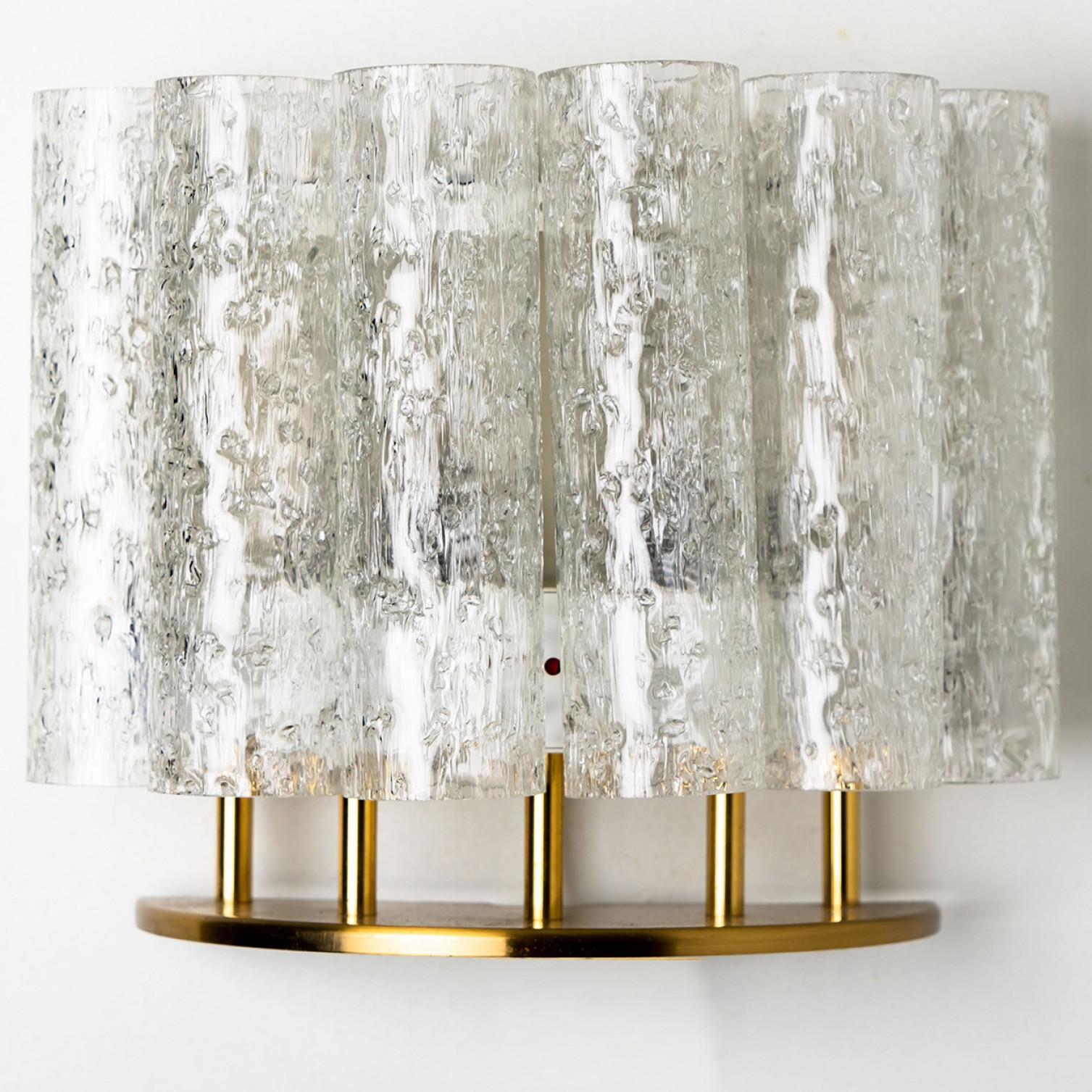 Mid-Century Modern Doria Wall Brass and Glass Wall Lights, 1960s For Sale
