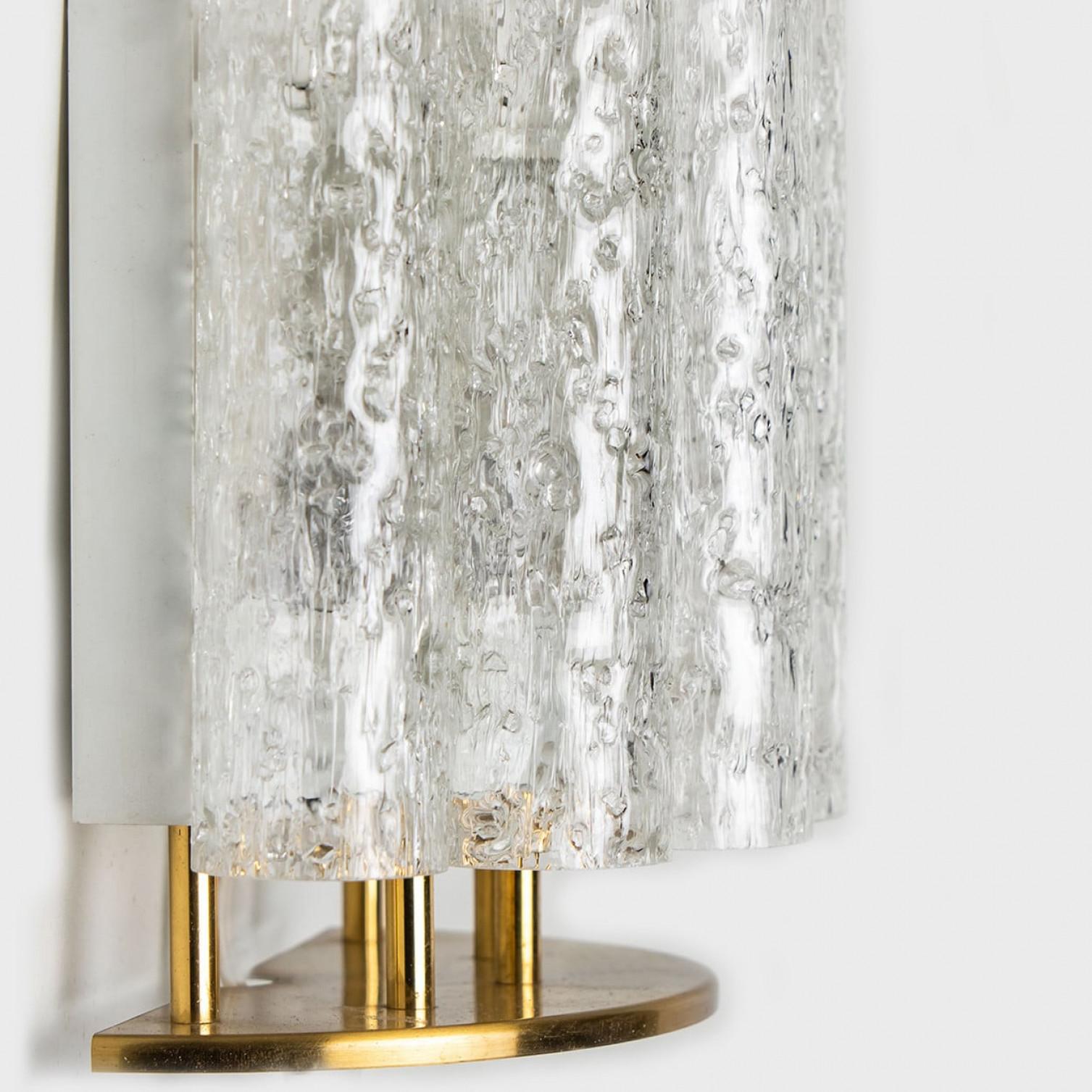 German Doria Wall Brass and Glass Wall Lights, 1960s For Sale