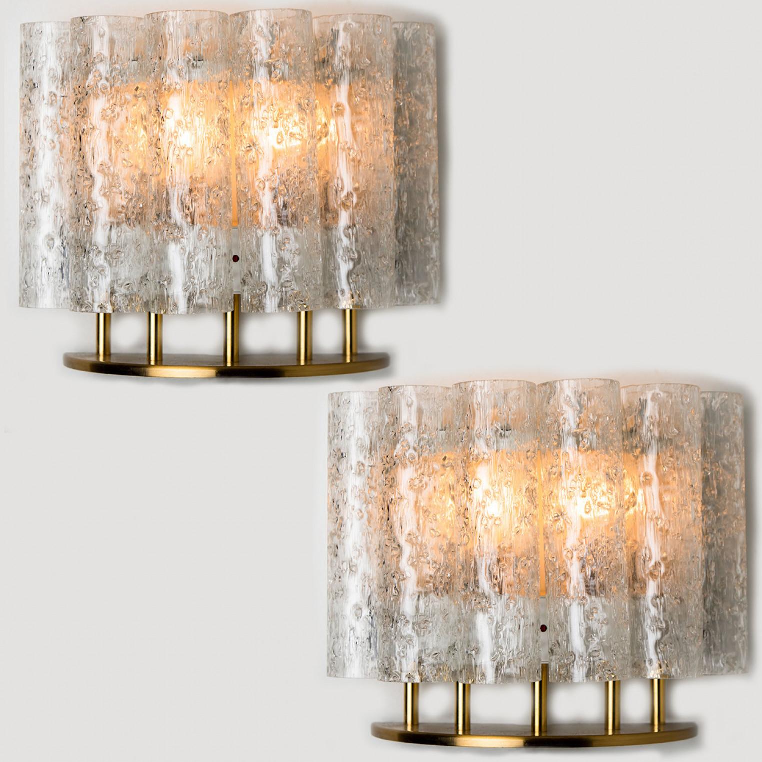 Mid-20th Century Doria Wall Brass and Glass Wall Lights, 1960s For Sale