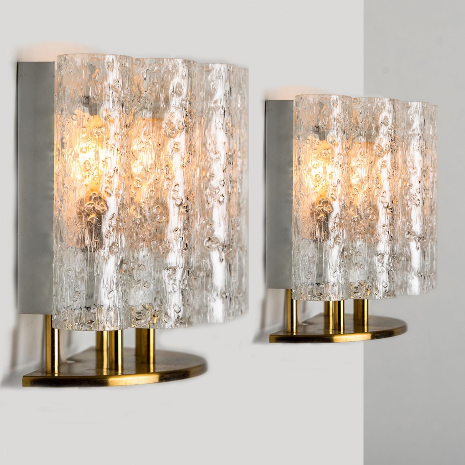 Doria Wall Brass and Glass Wall Lights, 1960s For Sale 1