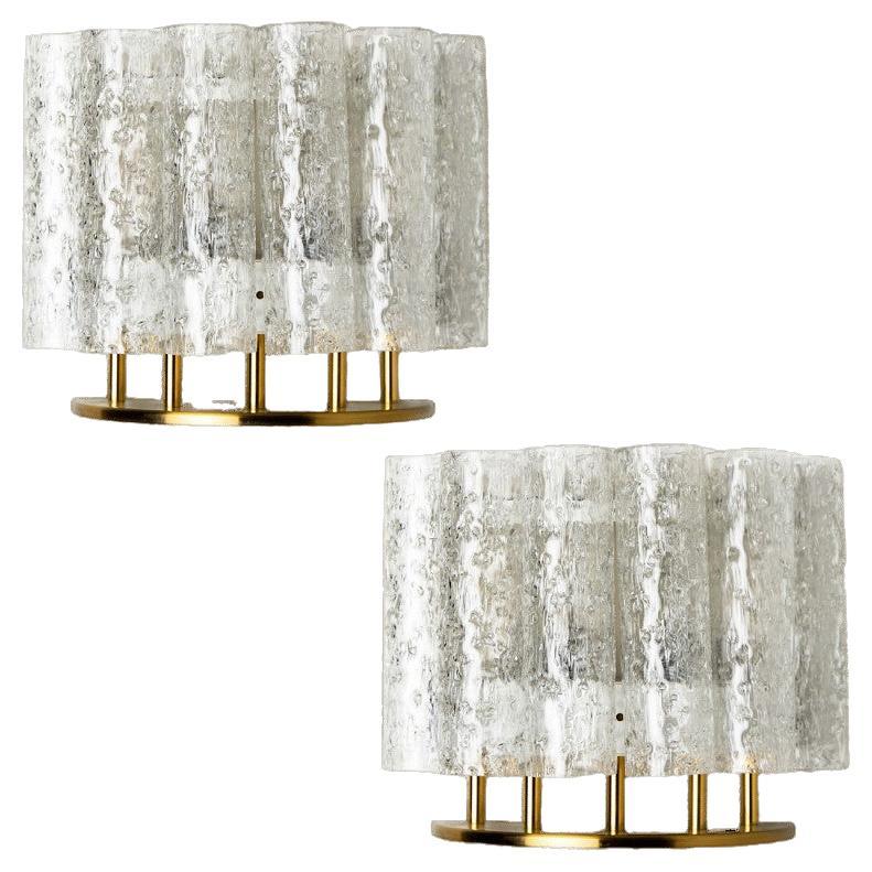 Doria Wall Brass and Glass Wall Lights, 1960s