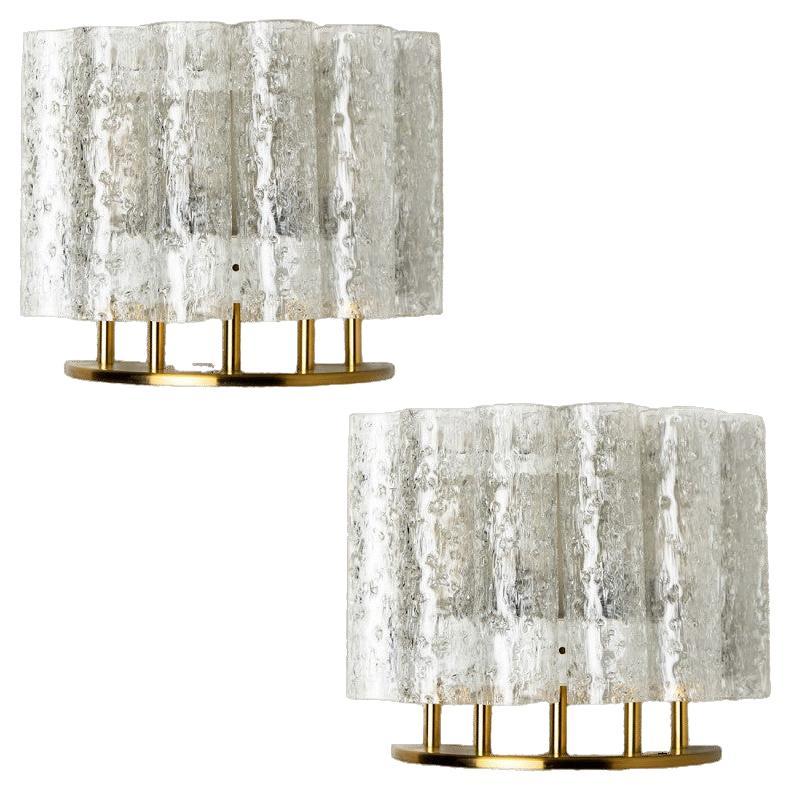 Apliques Doria de latón y cristal, años 60