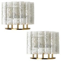 Apliques Doria de latón y cristal, años 60