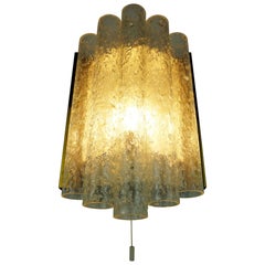doria WALL LAMP sconce with 5 glass tubes 1960s ice glass lamp - 2 available