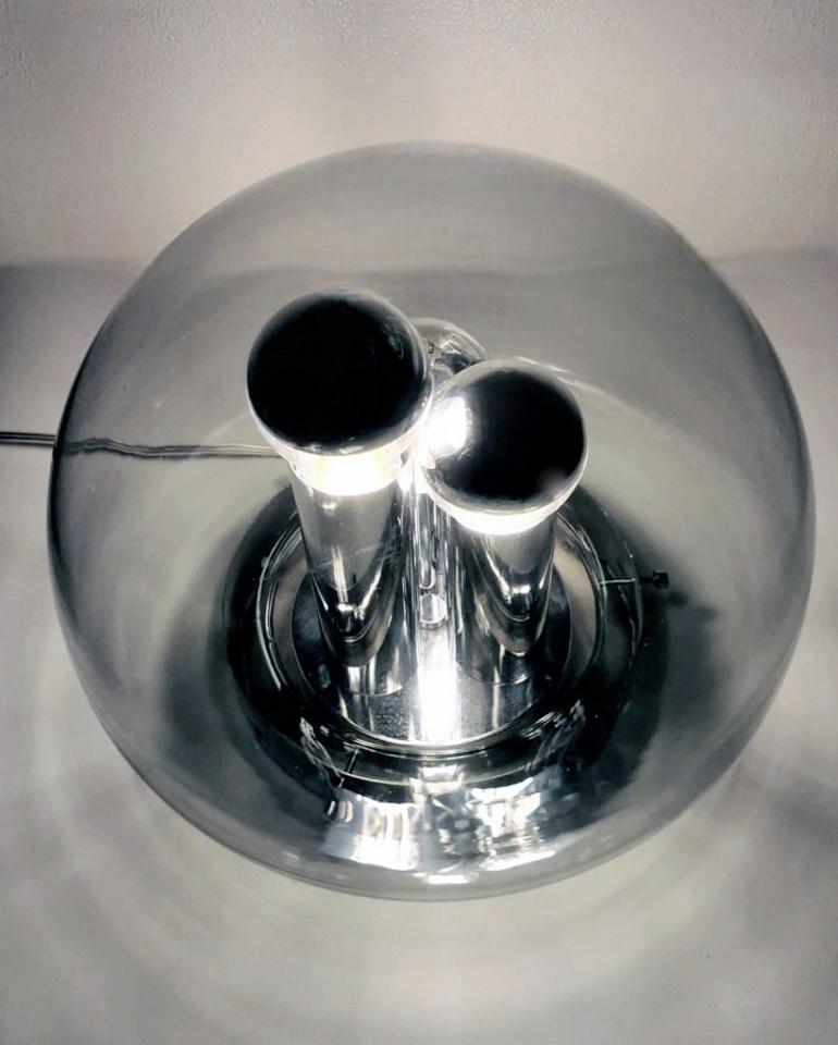 Galvanized Doria-Werk Style German Table Lamp “Ball Lamp” Space Age Design For Sale
