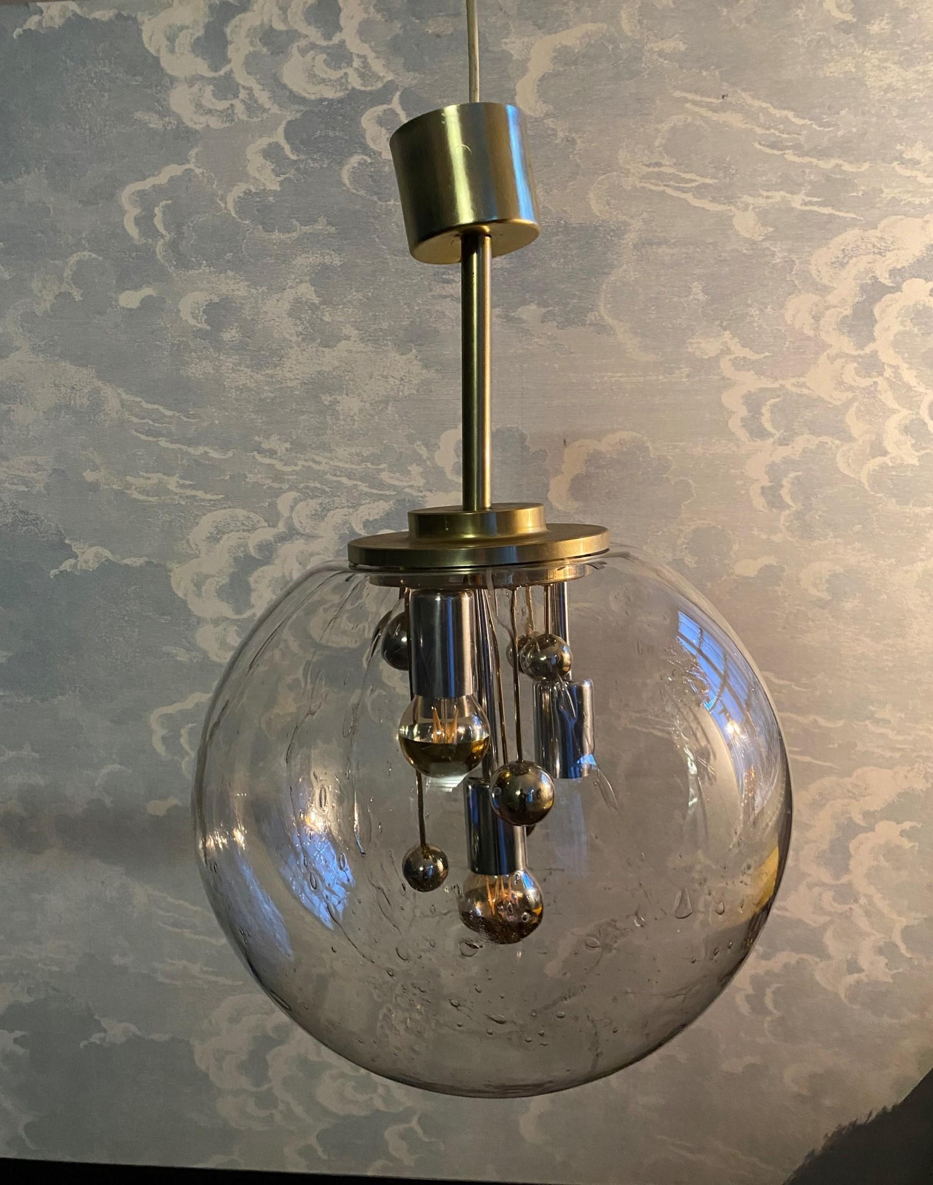 German Doria XL Space Age Glass Globe Lamp For Sale