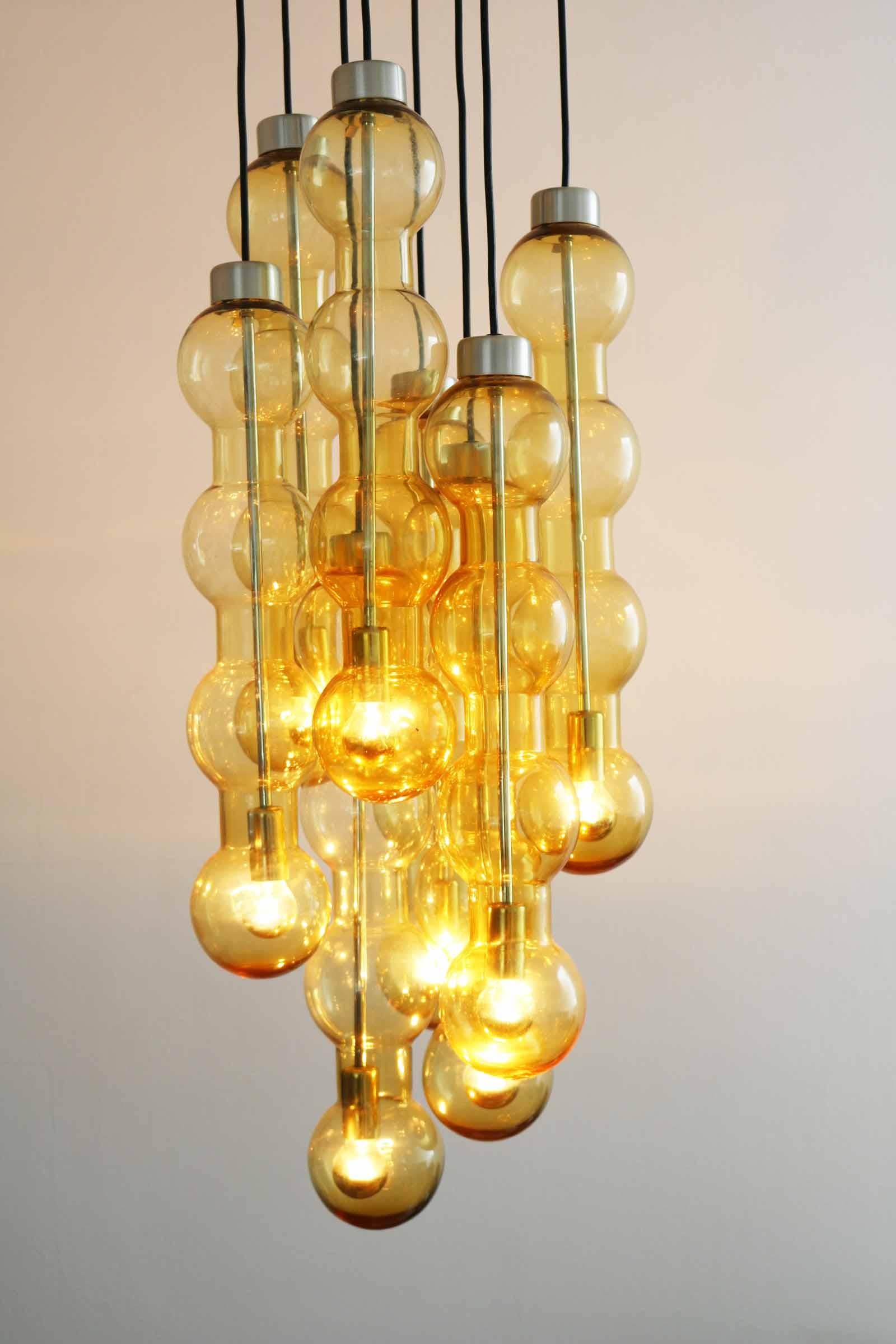 Glass Doria XXL Pendant Lamp, Germany, 1970s For Sale