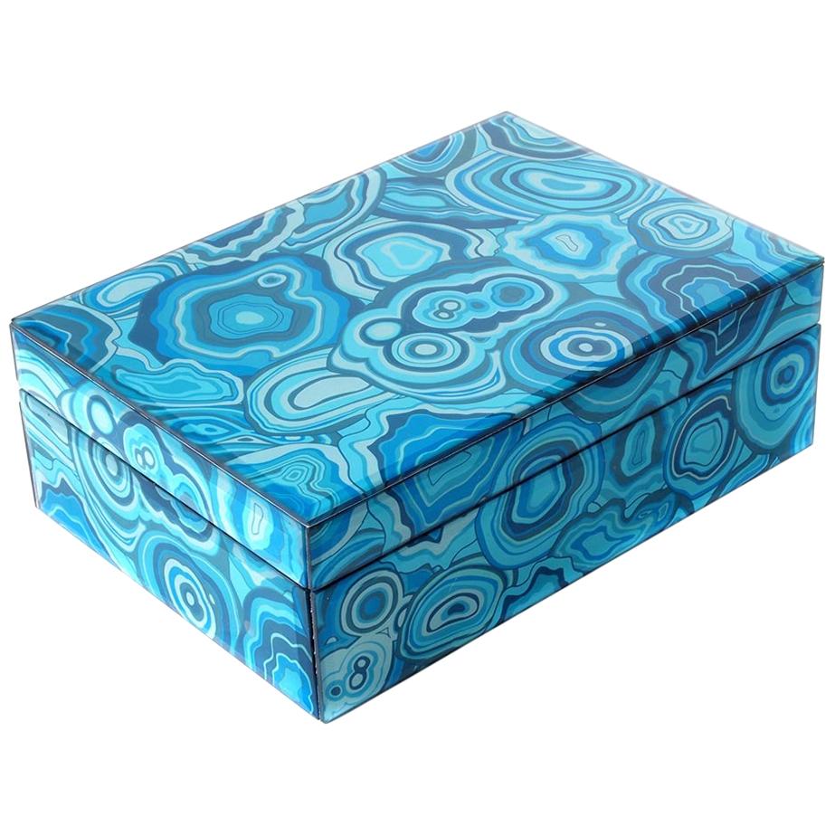 Dorian Box in Blue Ceramic by Curatedkravet
