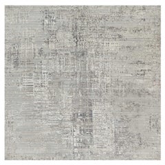 Dorian Gray Hand Spun Modern Undyed Pure Wool Hand Knotted Square Oriental Rug