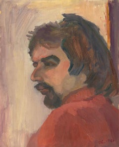 Dorian Levine - 1980 Oil, Man in the Red Shirt