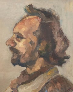Dorian Levine - Framed 1990 Oil, Head Study