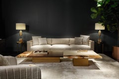 Dorian Side Table in Glossy Horn & Burnished Brass in by Arcahorn