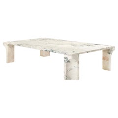 Doric, 21st Century Electric Gray Stone Coffee Table