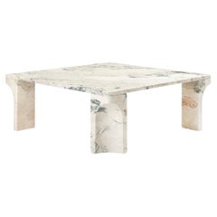 Doric, 21st Century Square Electric Gray Stone Coffee Table