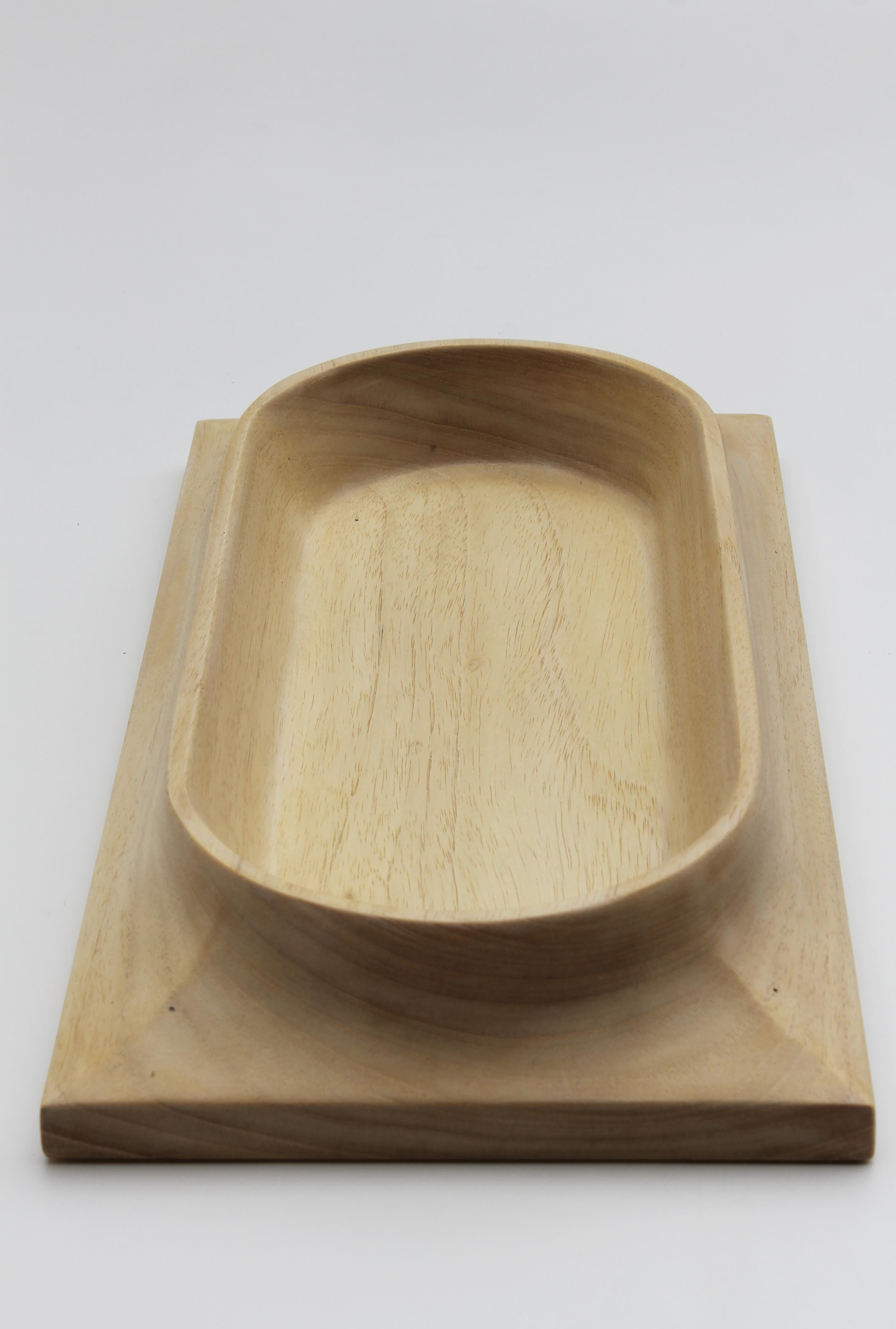 Modern Dórico wood centerpiece - medium size (bleached wood) For Sale