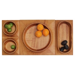 Dórico wood centerpiece - set with 3 pieces (pink cedar wood)