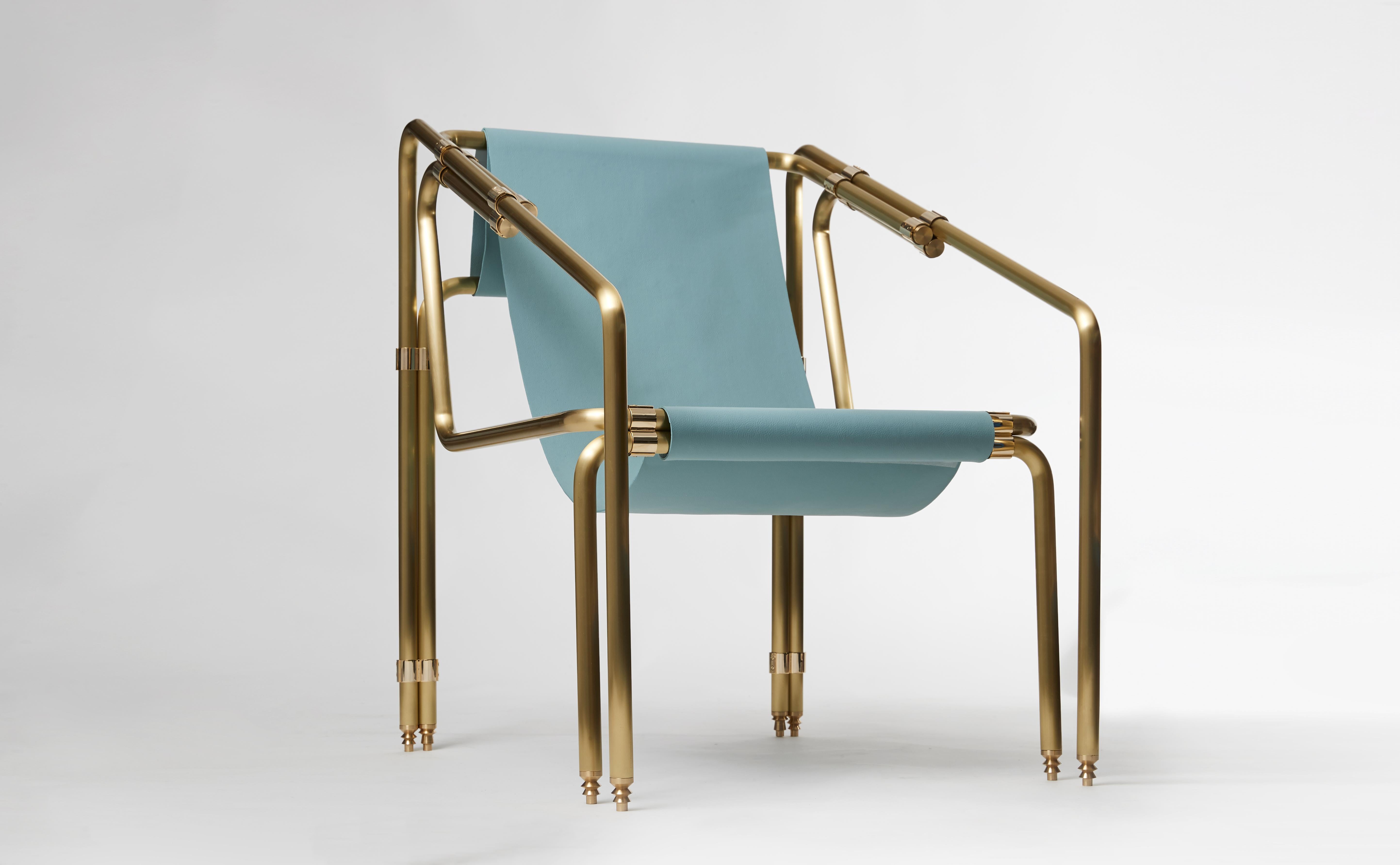 Dorique armchair by Mydriaz
Dimensions: W 61 x D 80 x H 83 cm
Materials: Brass, fabric

Made to order creations are possible.

Our products are handmade in our workshop. Dimensions and finishes may vary slightly from one model to another