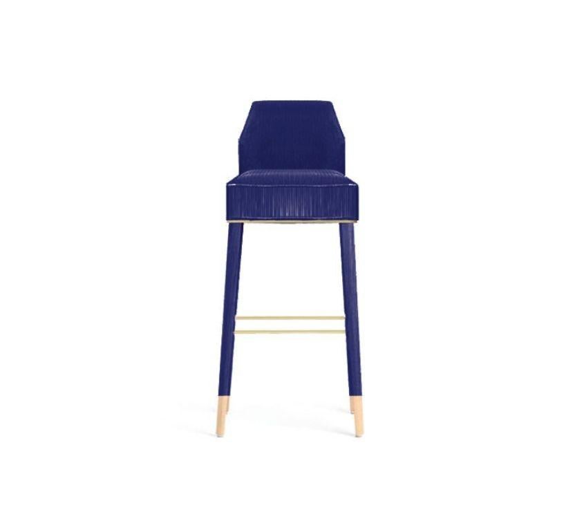 Mid-Century Modern Doris Bar Chair in Velvet For Sale