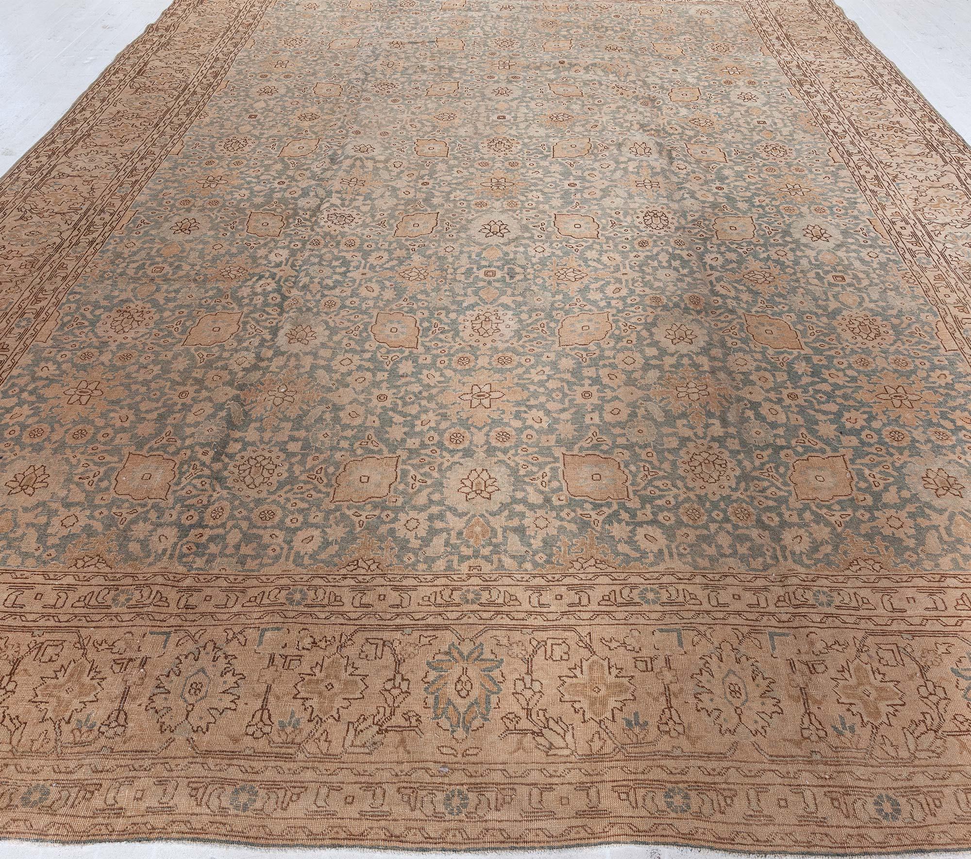Wool Authentic Early 20th Century Persian Tabriz Handmade Rug For Sale