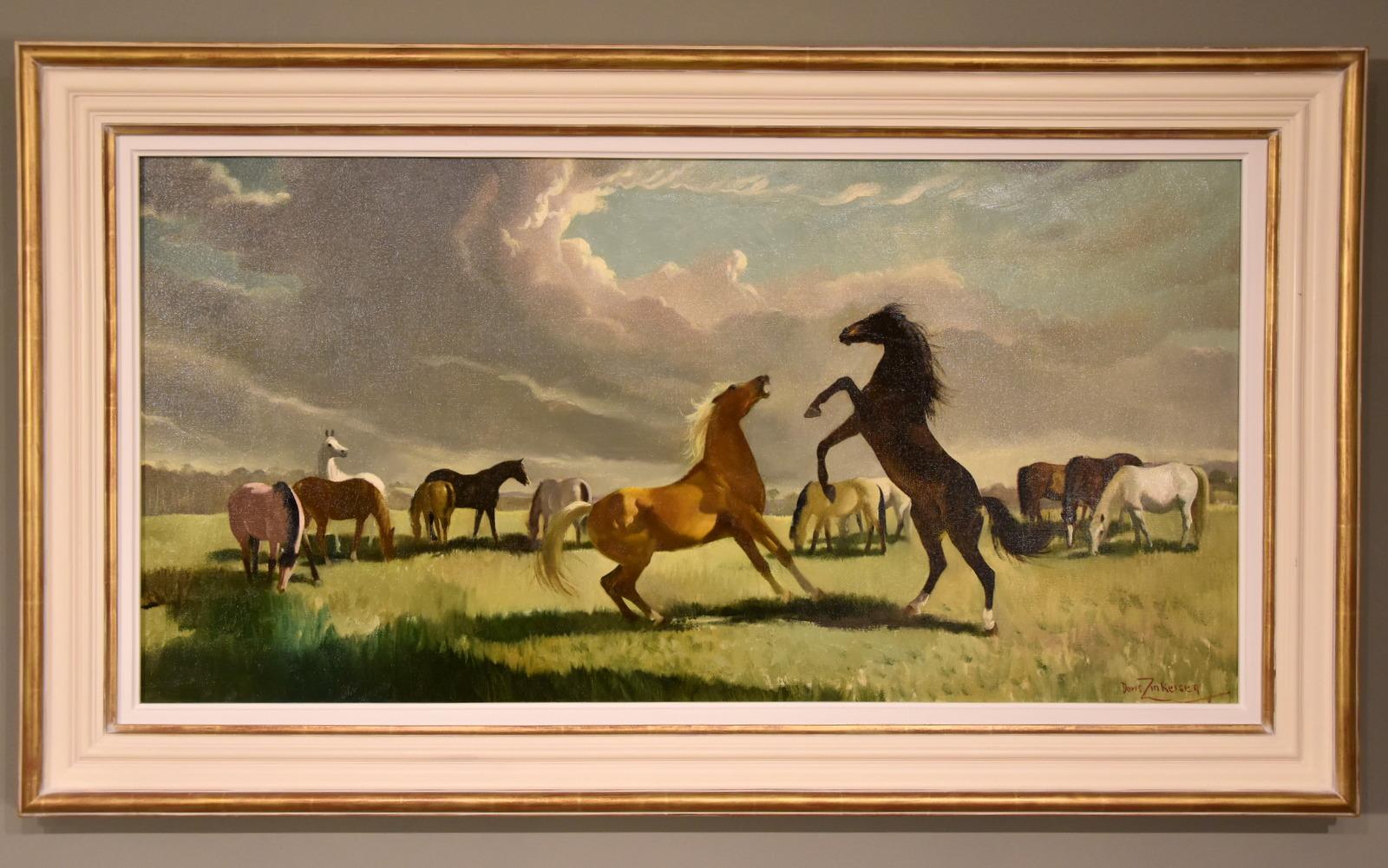 Ölgemälde von Doris Zinkeisen „New Forest Ponies“ – Painting von Doris Clare Zinkeisen