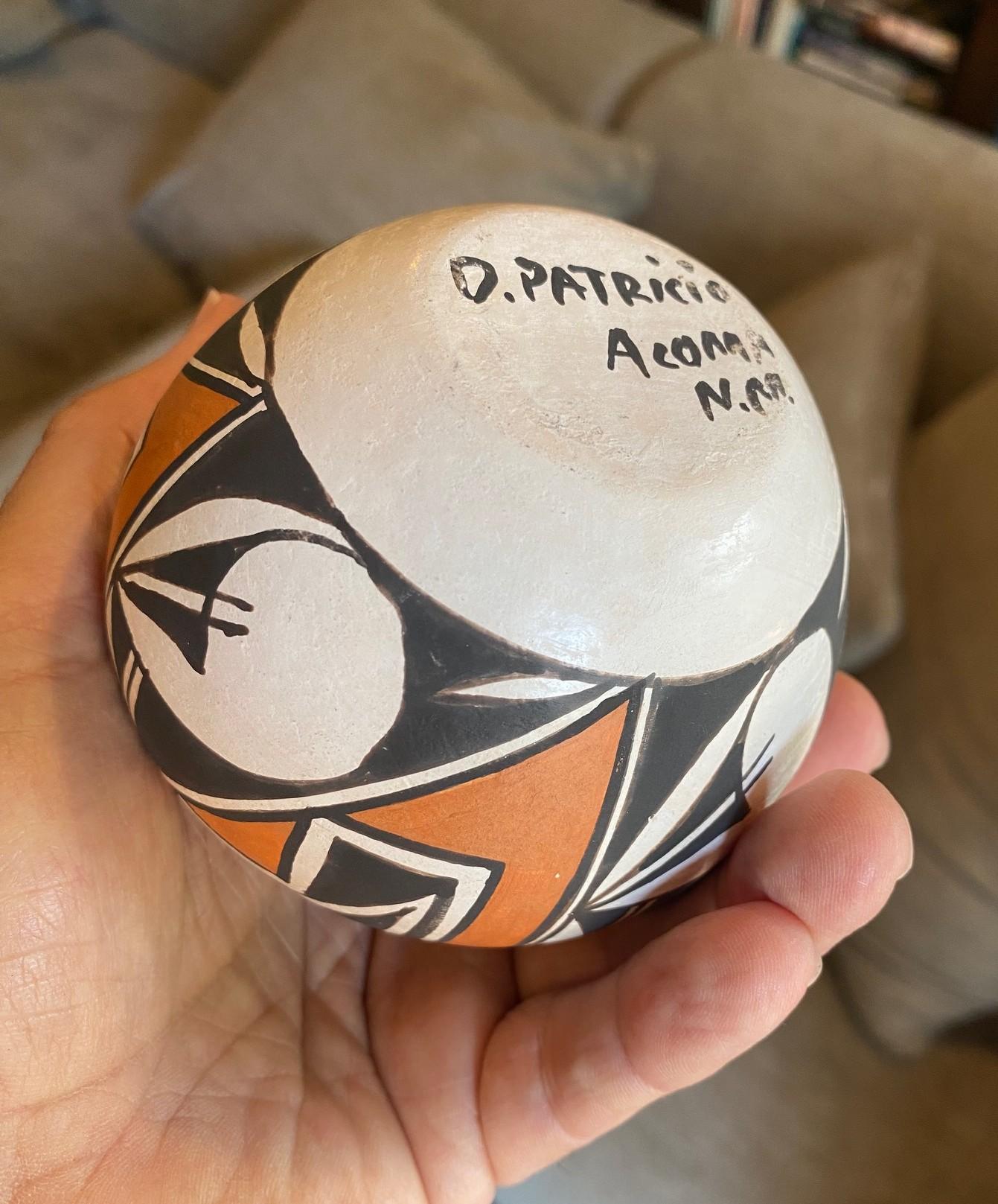 Doris Concho Patricio Signed Native American Acoma Pueblo Southwest Pottery Bowl For Sale 7
