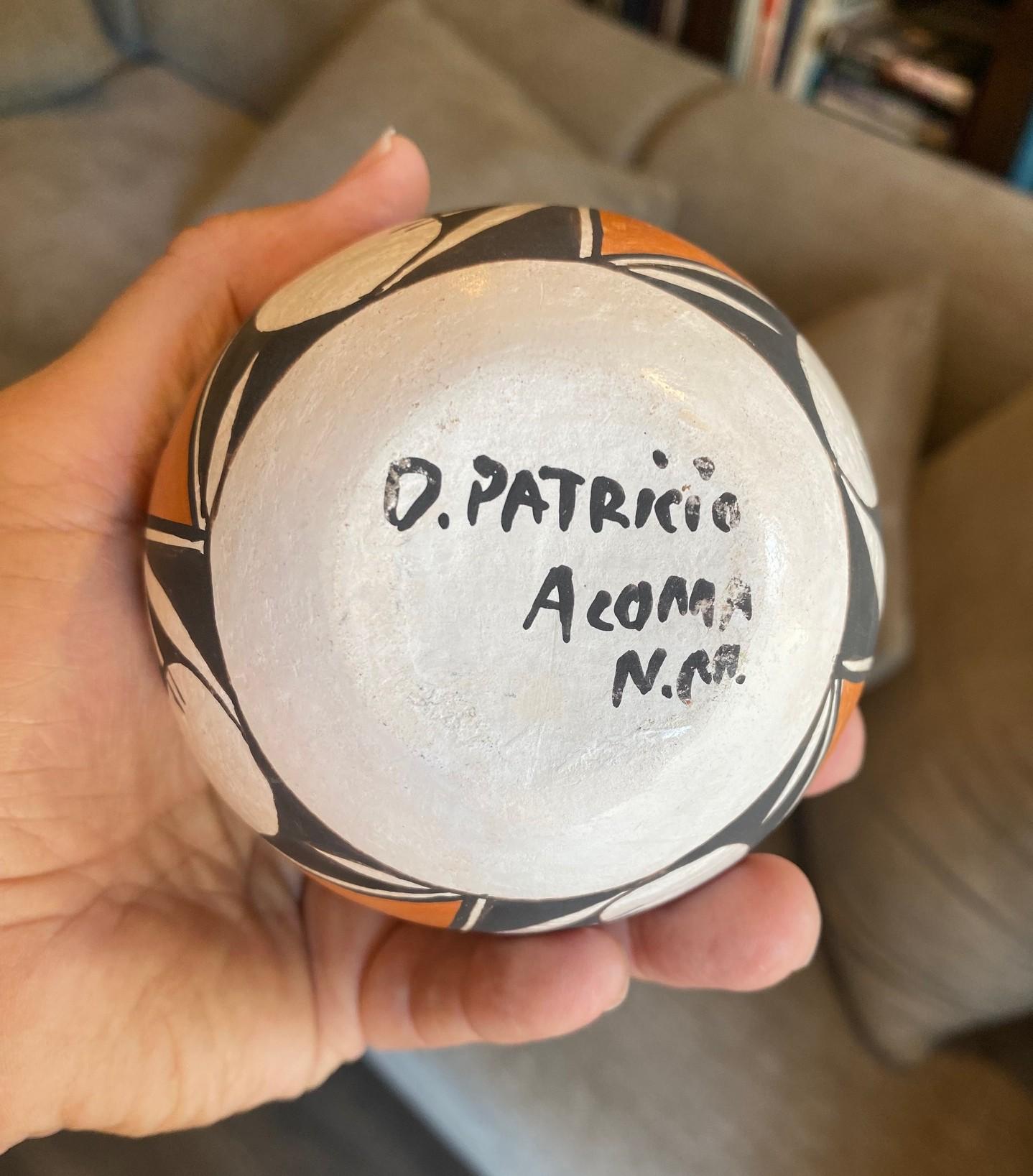 Doris Concho Patricio Signed Native American Acoma Pueblo Southwest Pottery Bowl For Sale 8