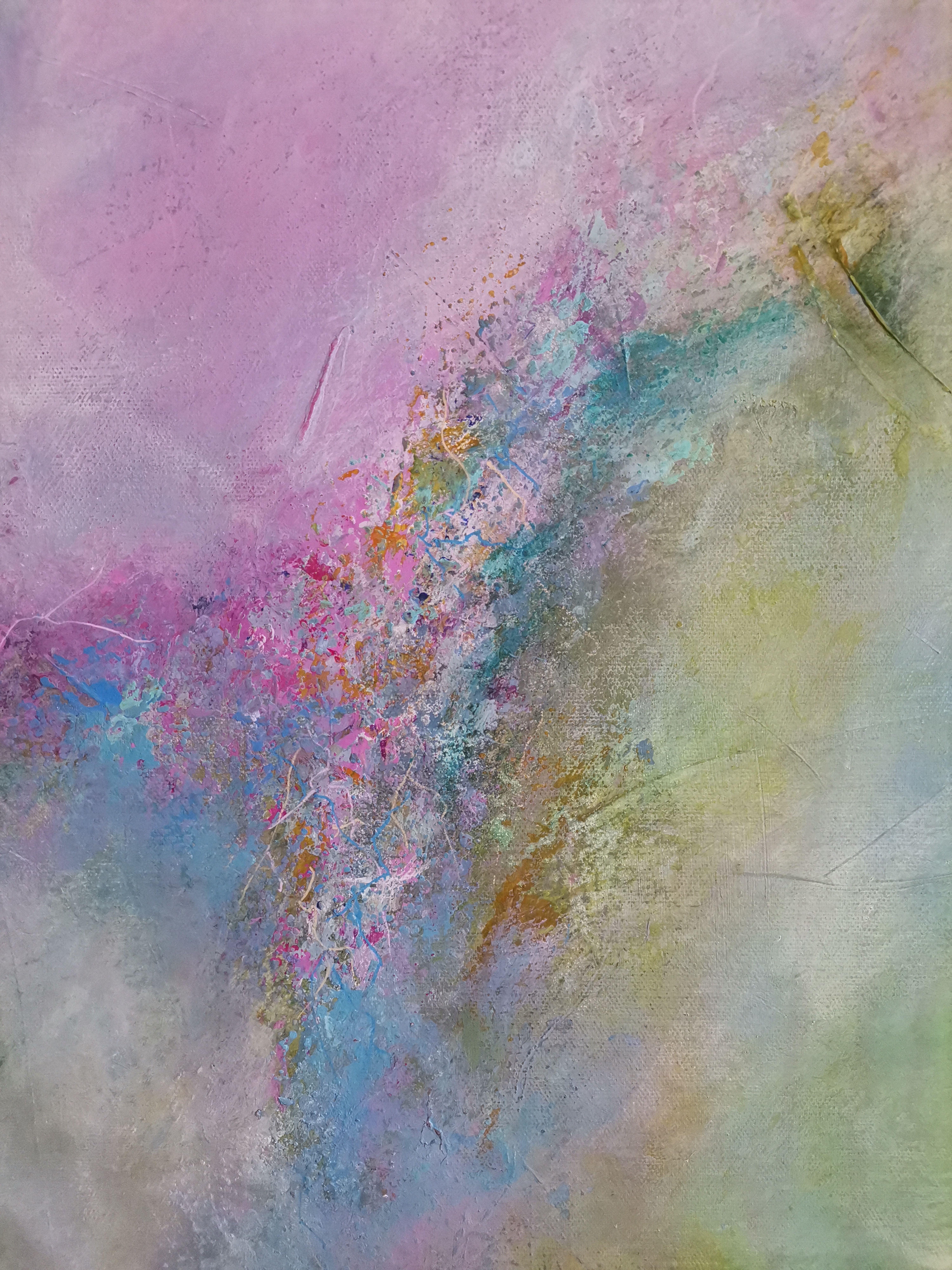 A mist of memories - Abstract Painting by Doris Duschelbauer