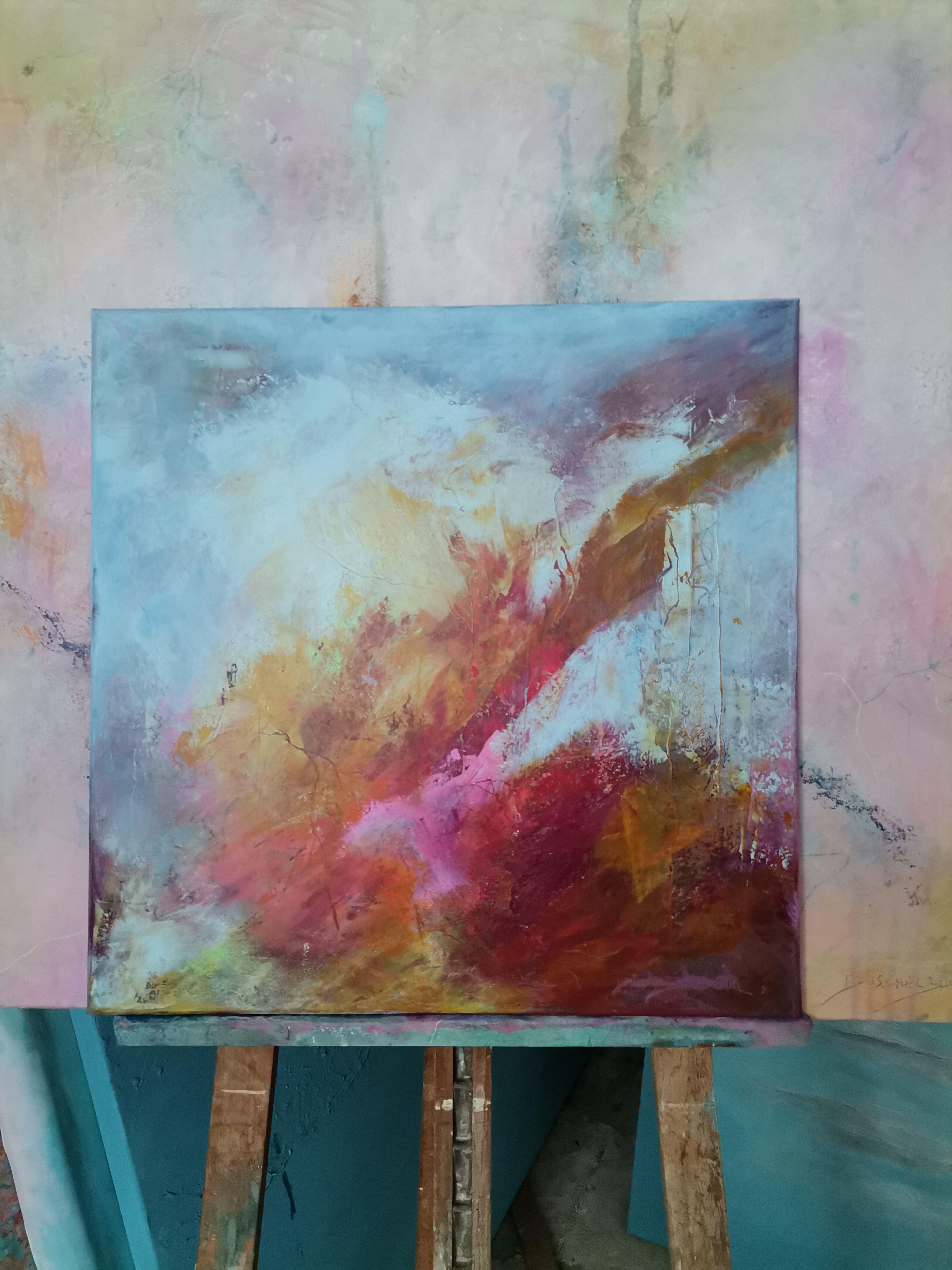 Energieblisch, Gemälde, Acryl auf Leinwand – Painting von Doris Duschelbauer