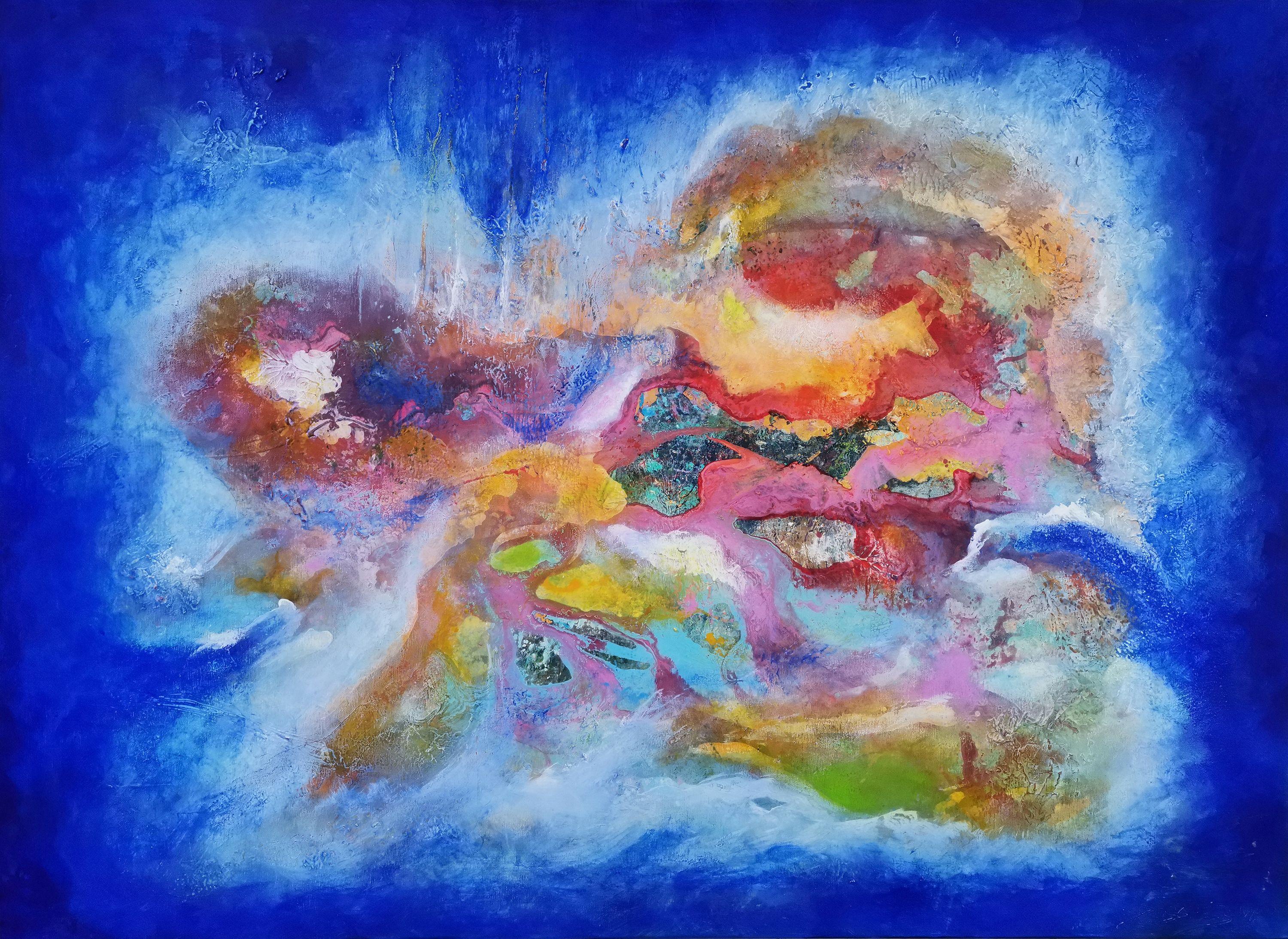 Doris Duschelbauer Abstract Painting – Ständig wechselnde Zustände, Malerei, Acryl auf Leinwand