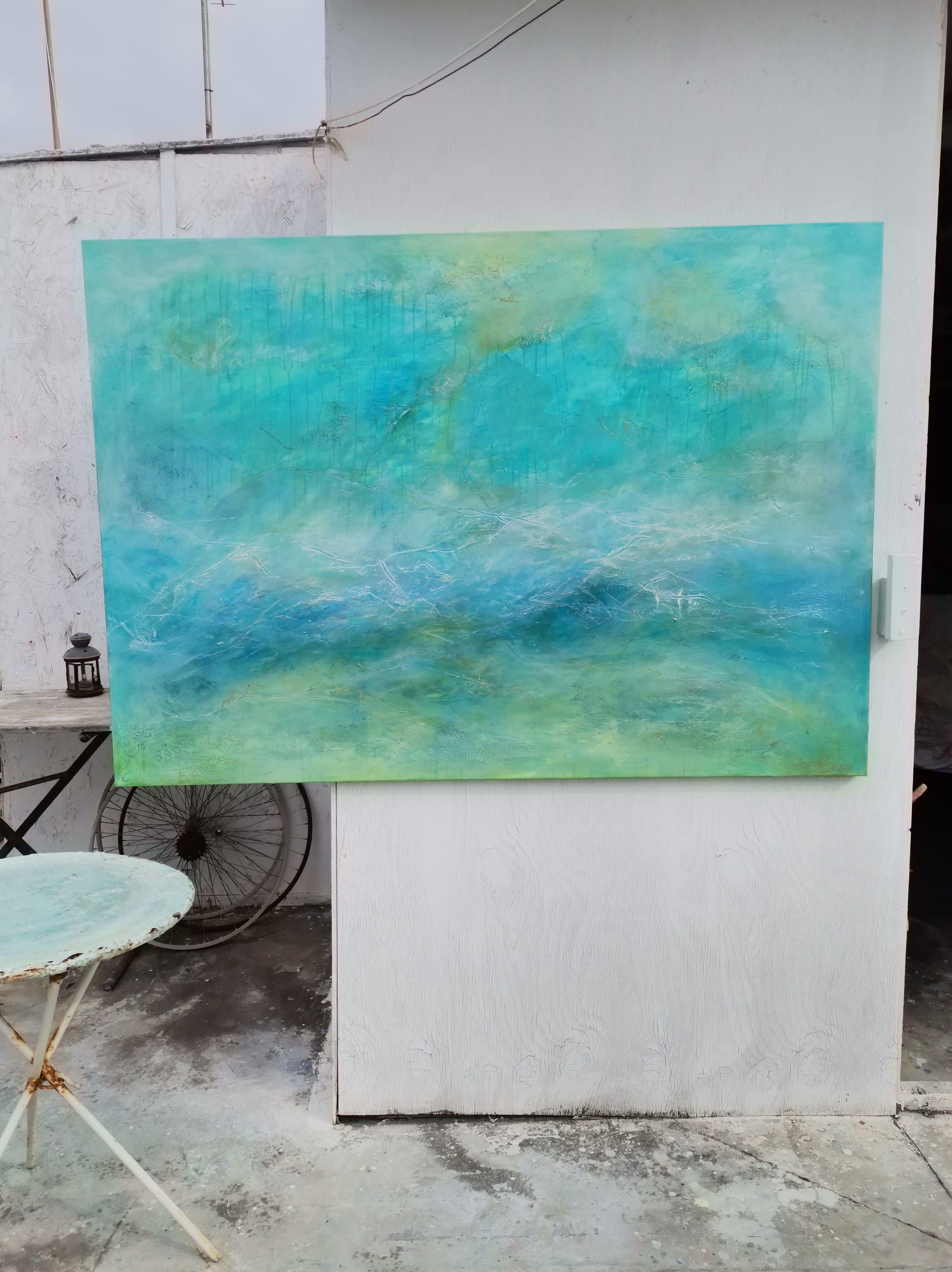 Feelings - Blue Abstract Painting by Doris Duschelbauer