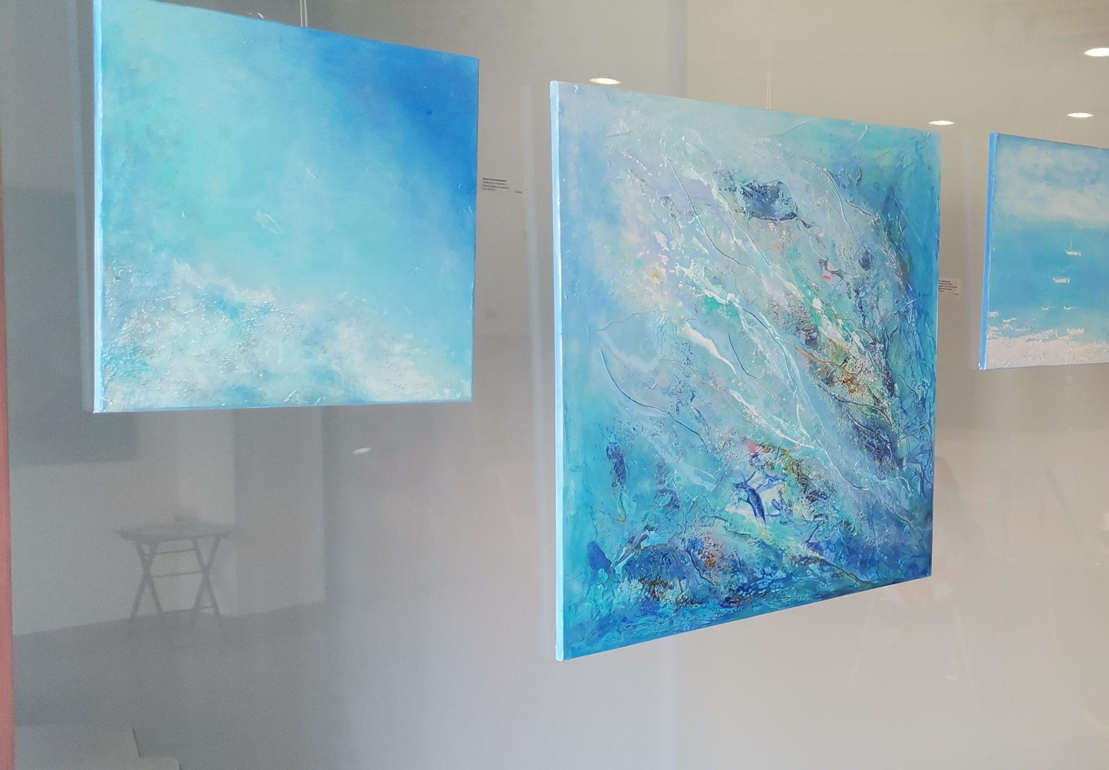 Flowing into the depth, Gemälde, Acryl auf Leinwand (Abstrakt), Painting, von Doris Duschelbauer