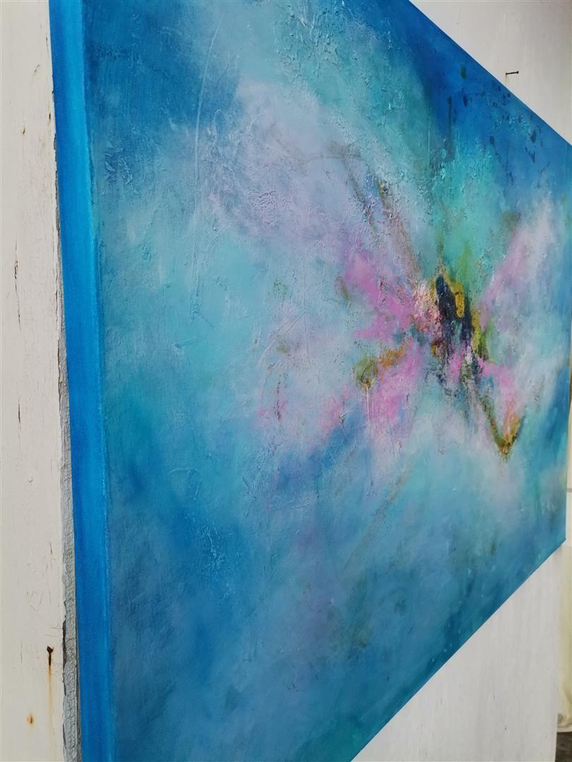 Ich glaube, ich kann fliegen (Blau), Abstract Painting, von Doris Duschelbauer