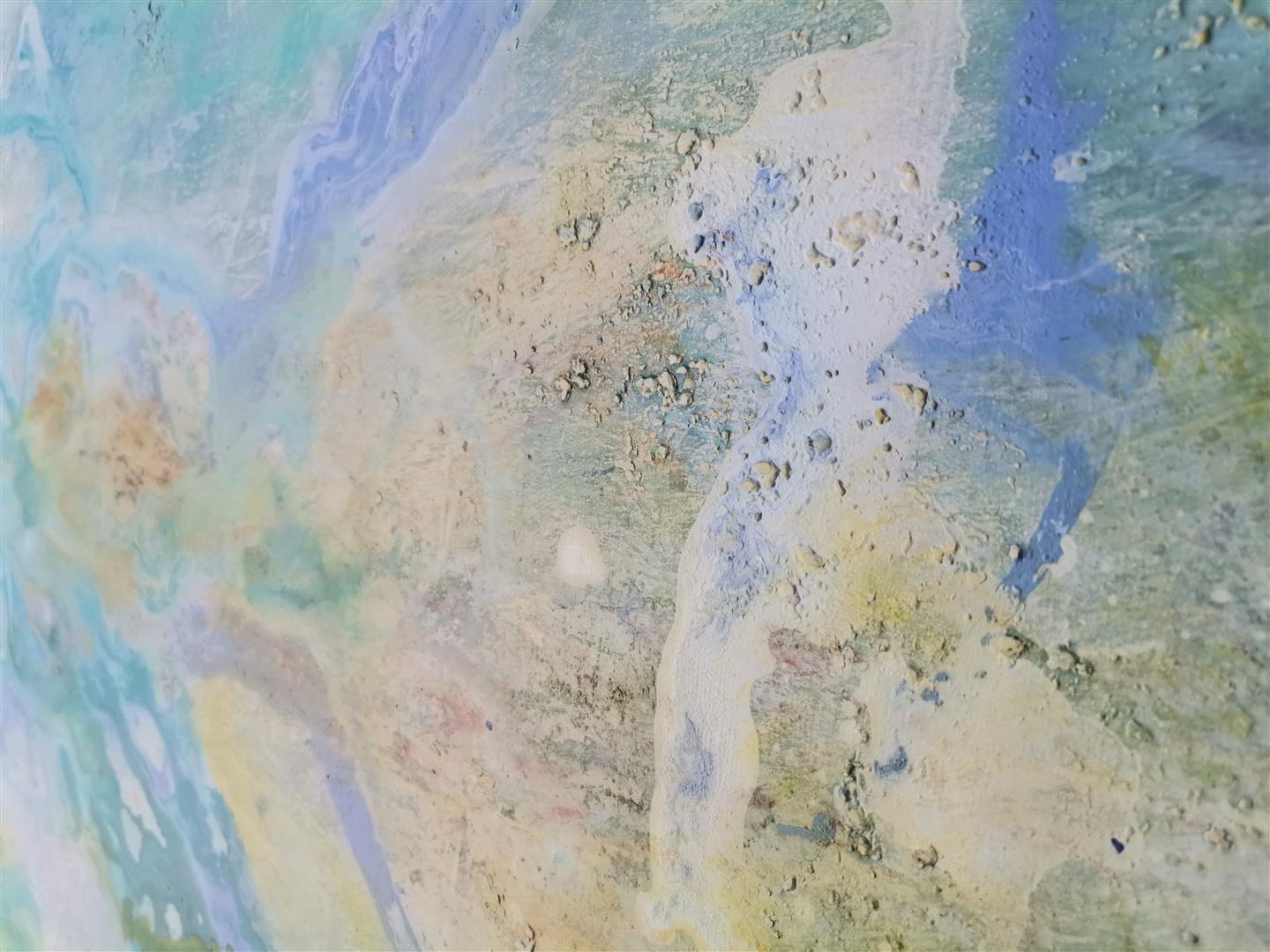 Imagination is everywhere - Blue Abstract Painting by Doris Duschelbauer