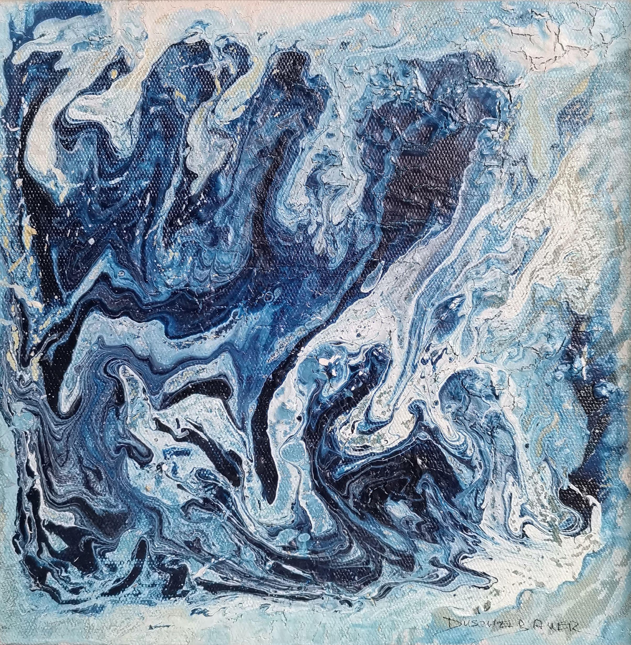 Doris Duschelbauer Abstract Painting – La belleza del agua III - Die Schönheit des Wassers III, Gemälde, Acryl auf Leinwand
