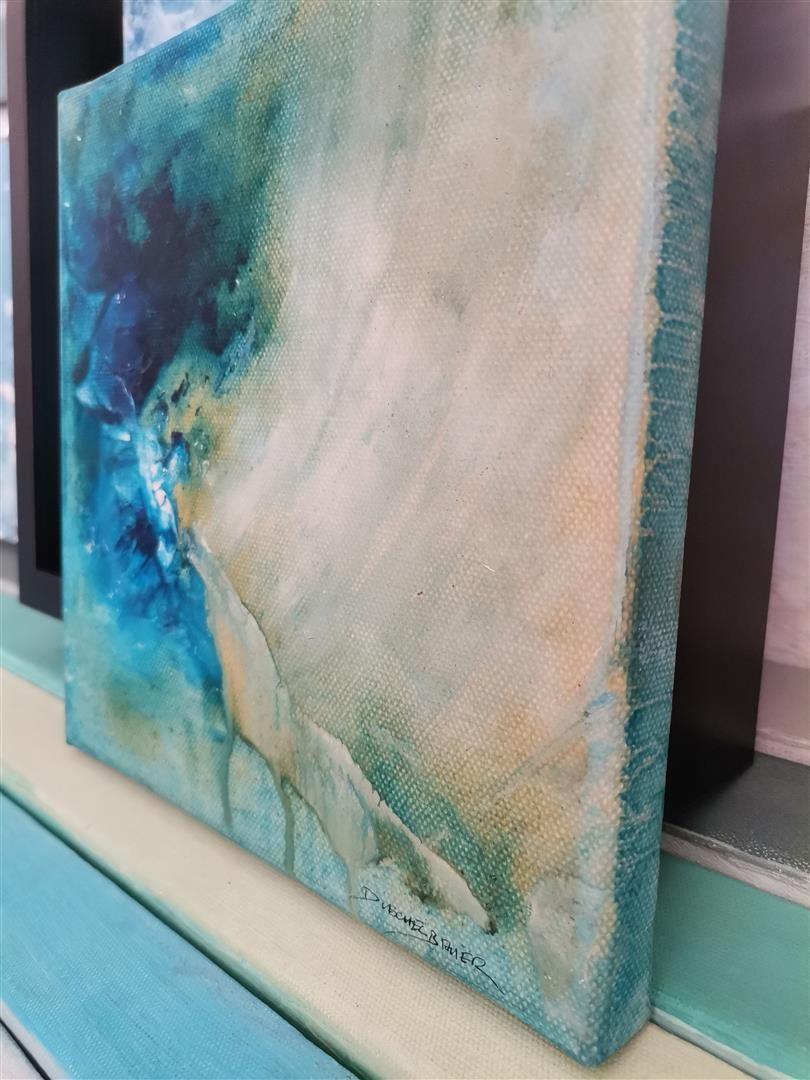 La belleza del agua IV - Die Schönheit des Wassers IV, Gemälde, Öl auf Leinwand (Grau), Abstract Painting, von Doris Duschelbauer