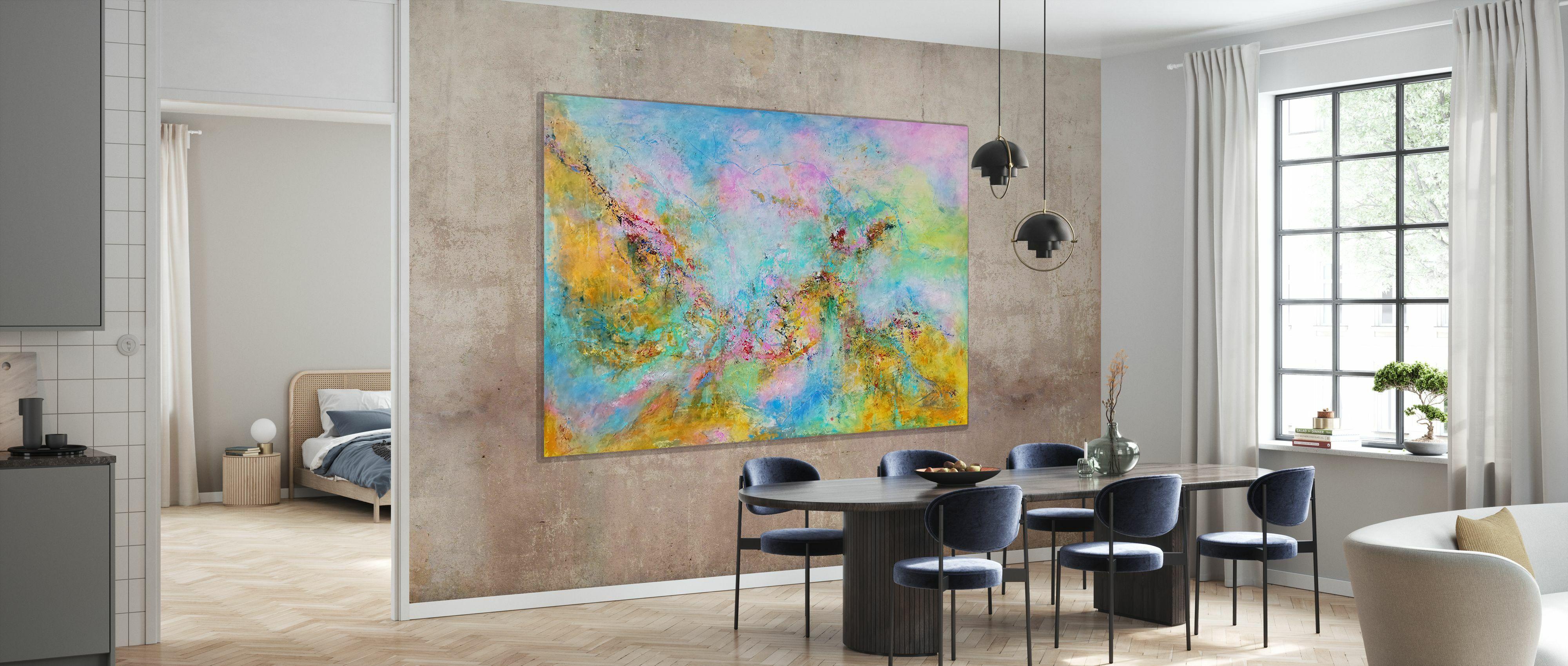 Life can be so colorful, Painting, Acrylic on Canvas - Gray Abstract Painting by Doris Duschelbauer