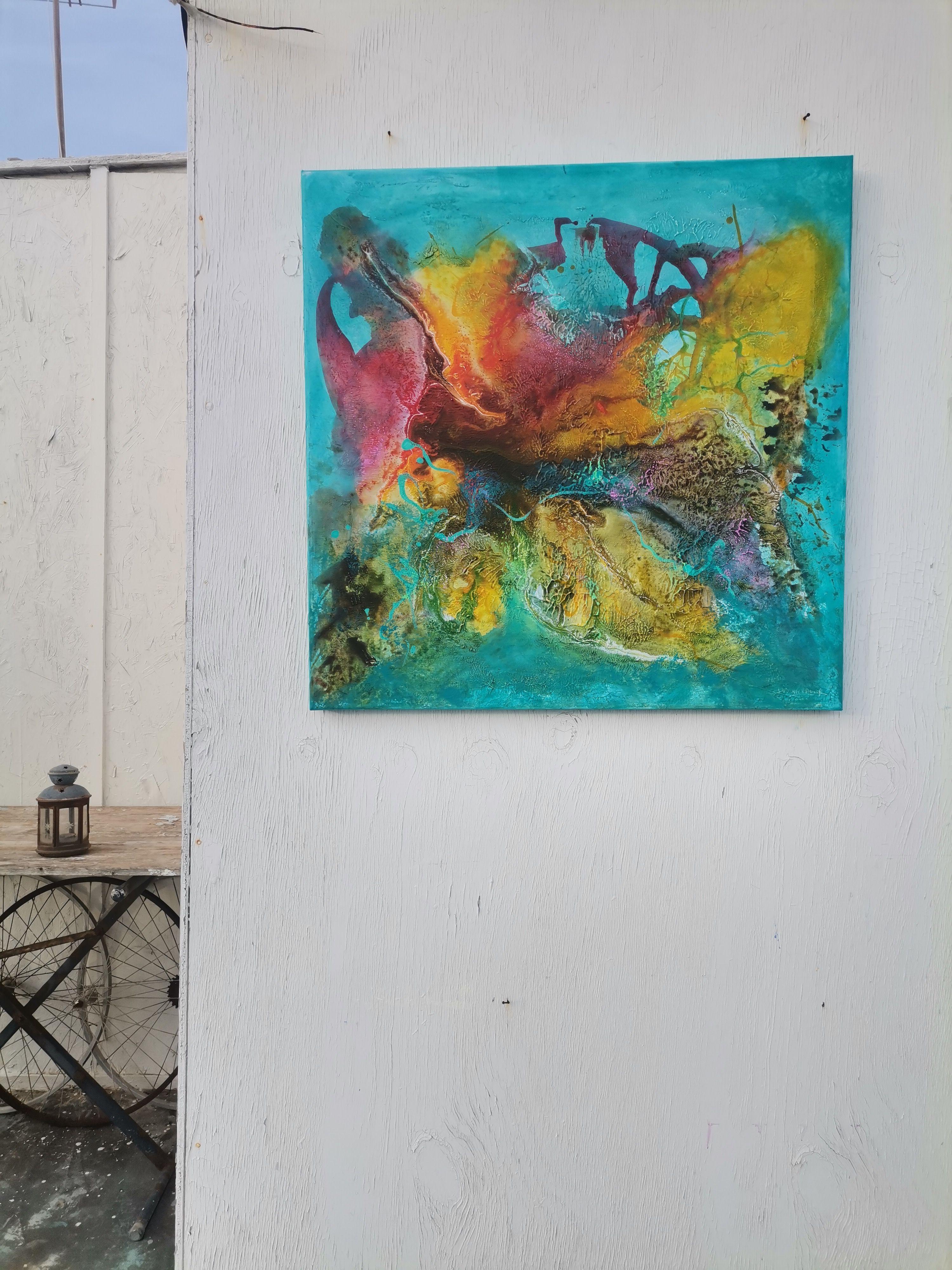 Wie ein Schmetterling (Abstrakt), Painting, von Doris Duschelbauer